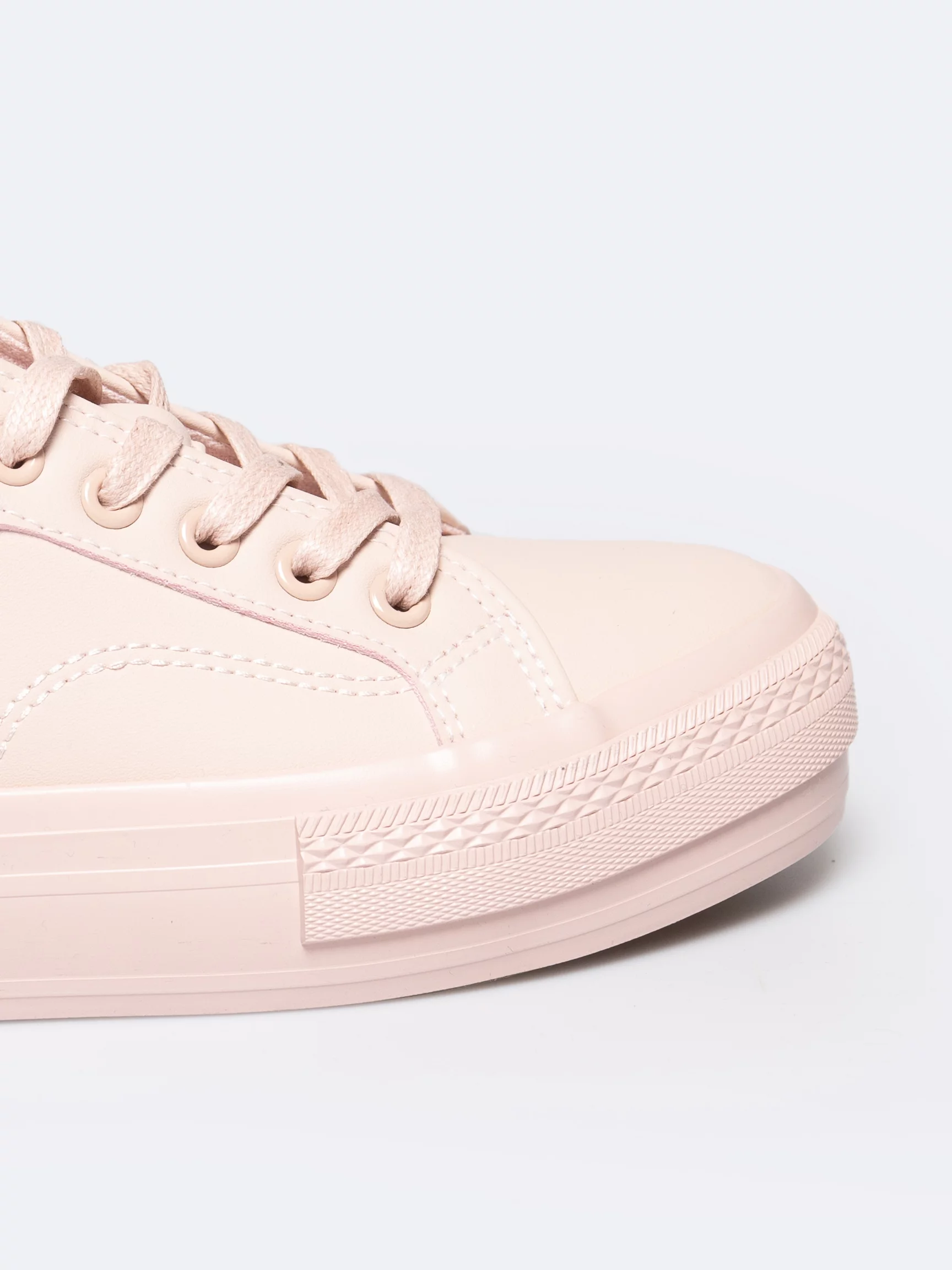 Trampki damskie niskie ze skóry ekologicznej jasnoróżowe RR274A294 600