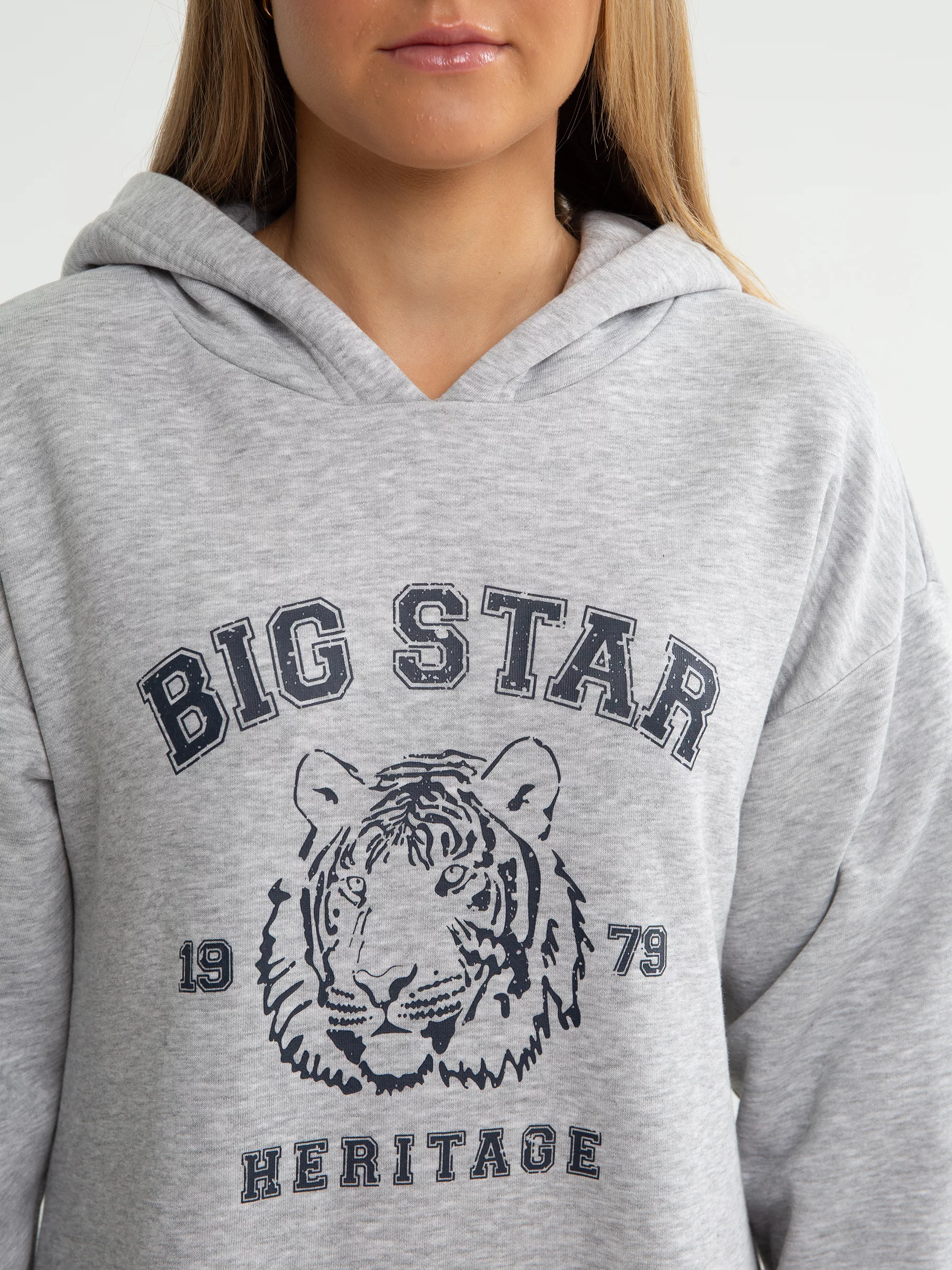 Sukienka dziewczęca dzianinowa z kapturem szara Fleur 901