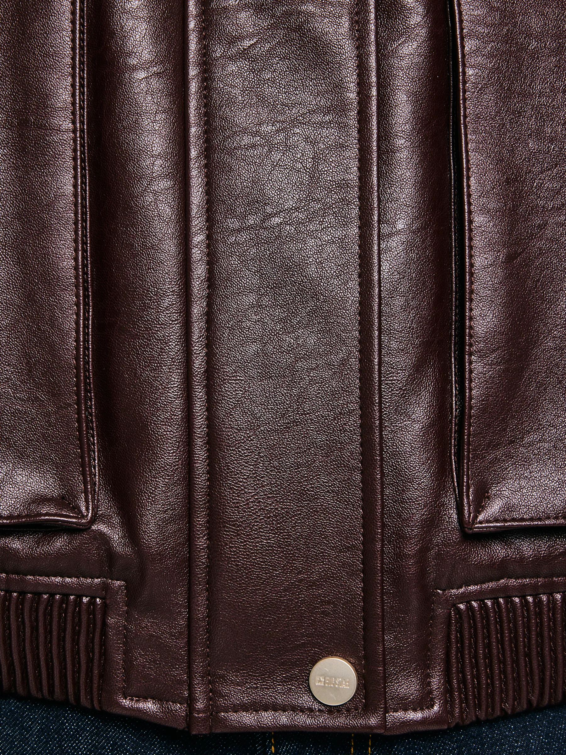 Kurtka damska ze skóry ekologicznej bordowa Britni 604