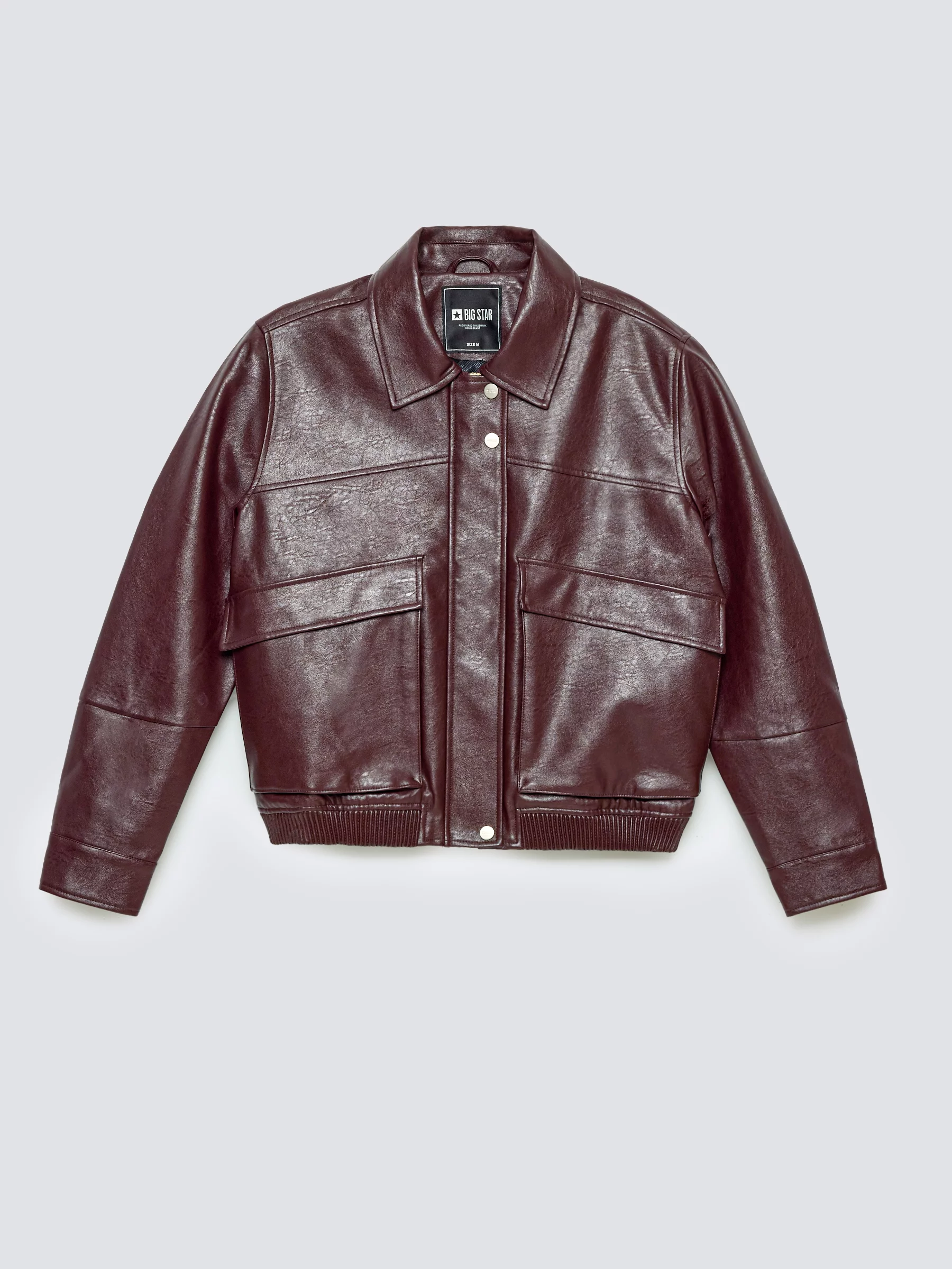 Kurtka damska ze skóry ekologicznej bordowa Britni 604