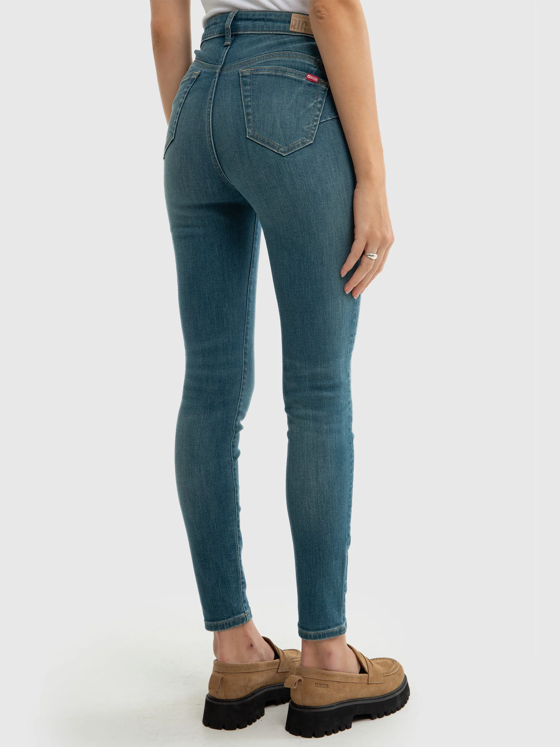 Jeansy damskie push up z wysokim stanem niebieskie Melinda High Waist 327