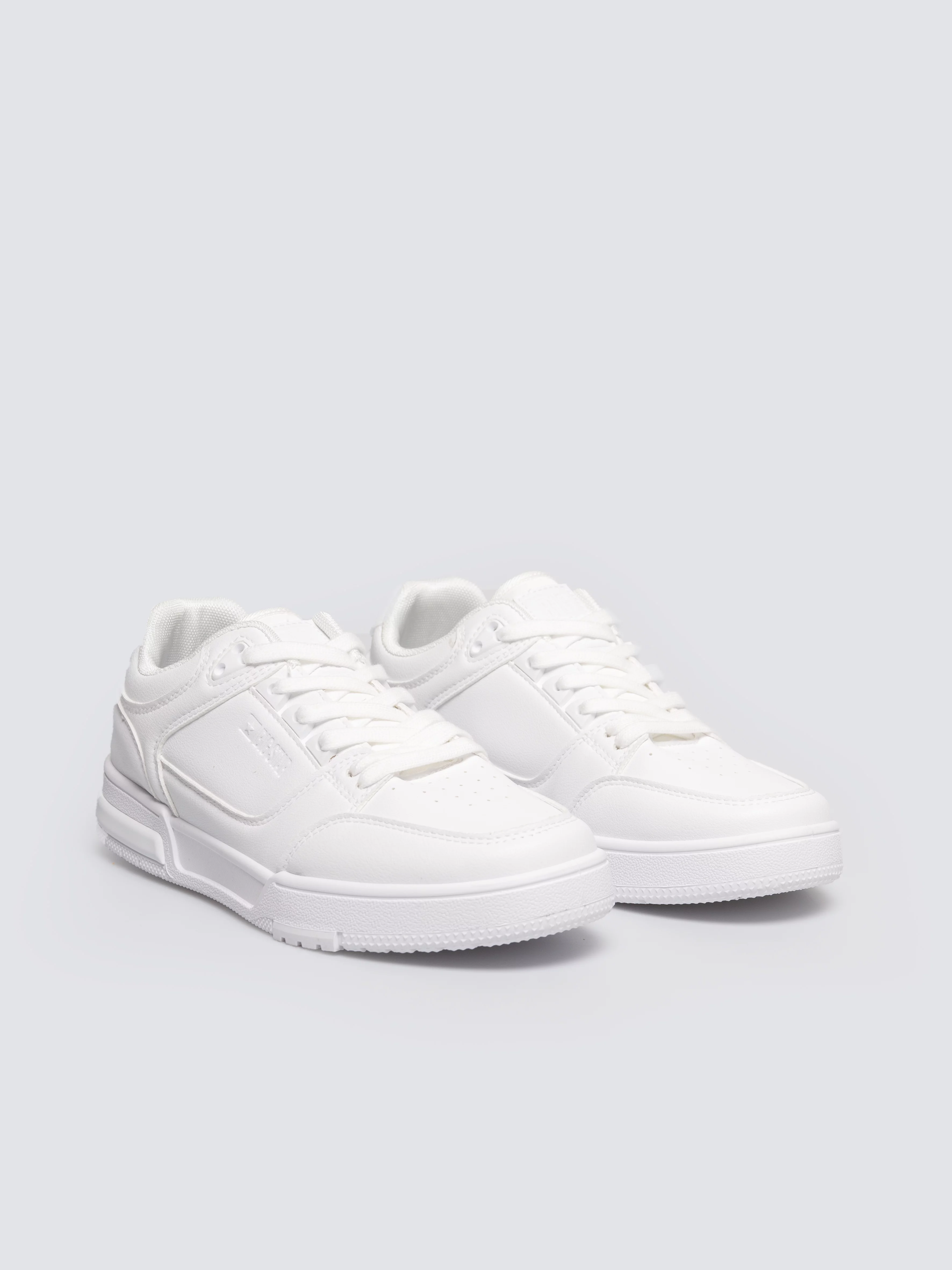 Sneakersy damskie ze skóry ekologicznej białe OO274A549 101