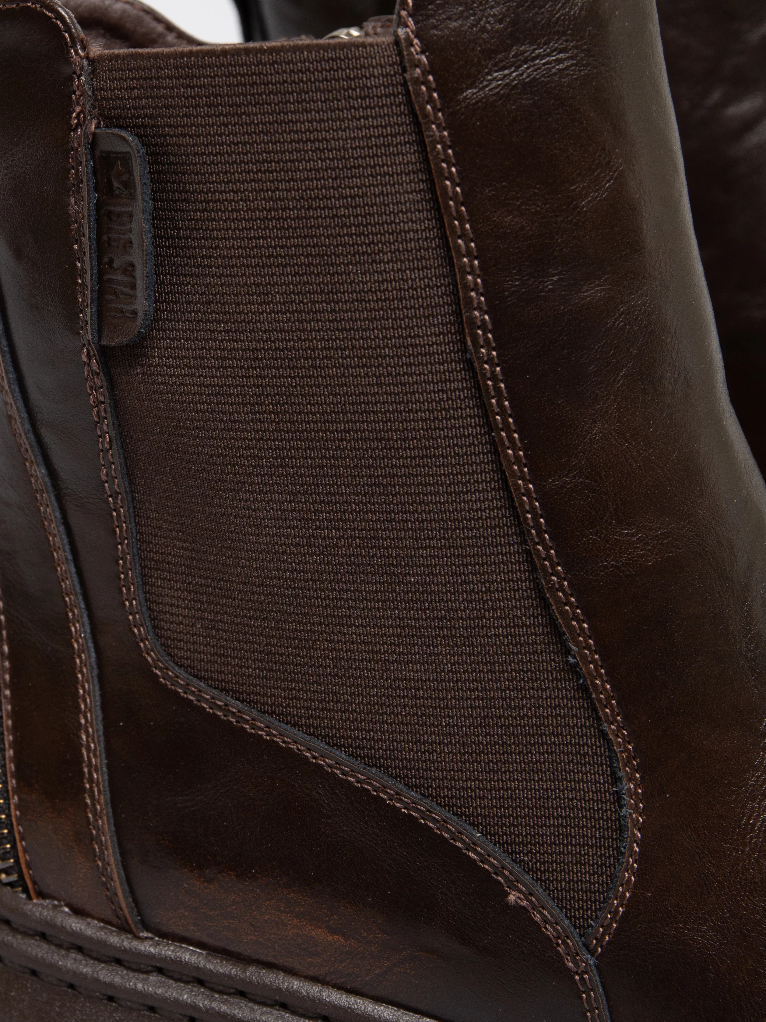 Botki damskie ze skóry naturalnej brązowe SS274521 803