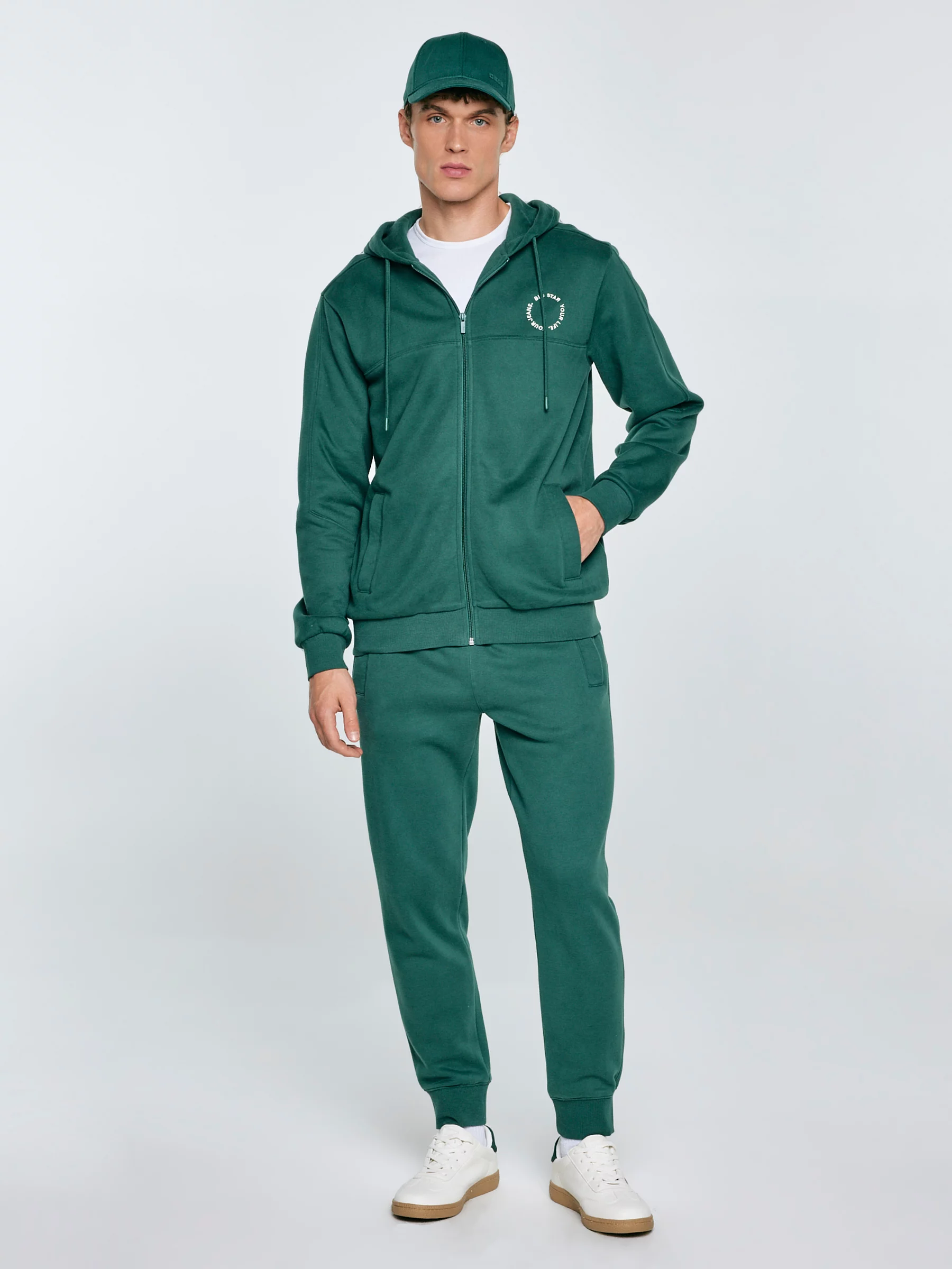 Bluza męska rozpinana z kapturem zielona Ajron 304