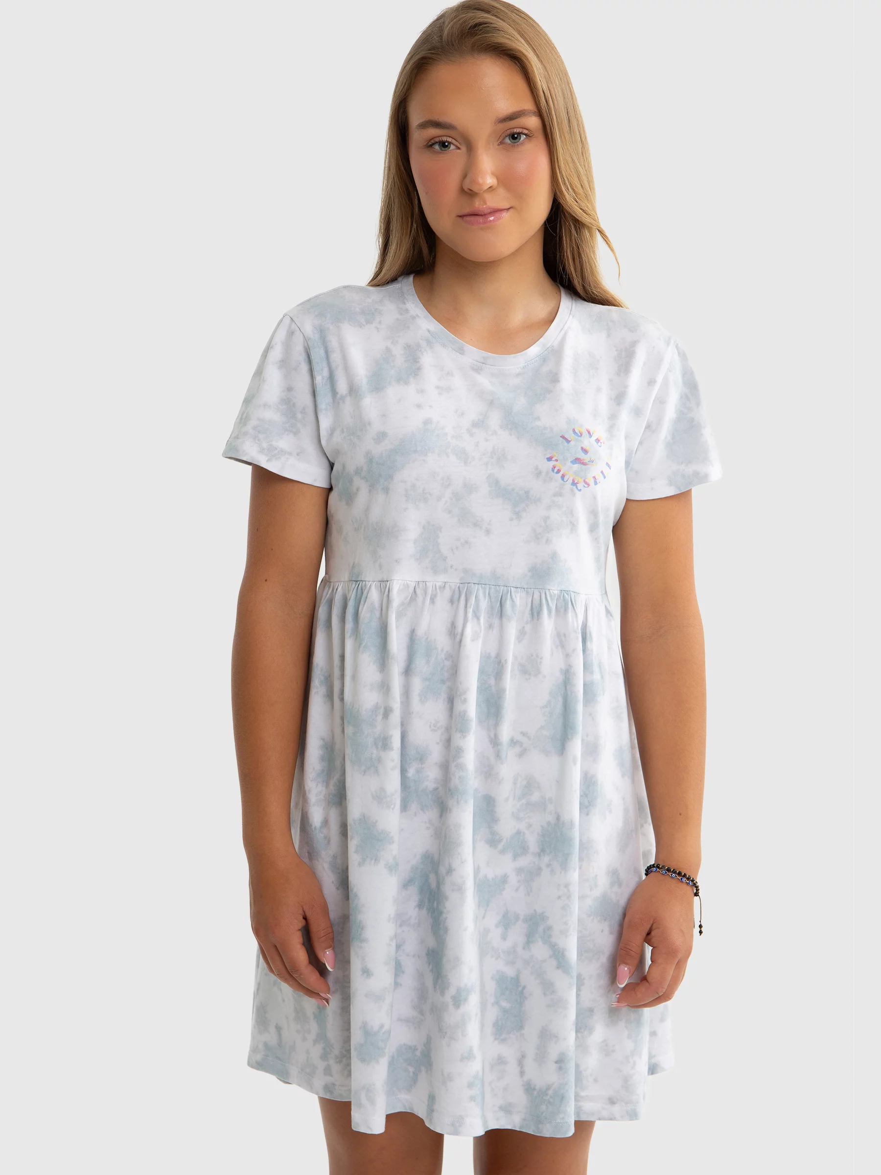 Sukienka dziewczęca z bawełny ekologicznej tie-dye Fionalka 400