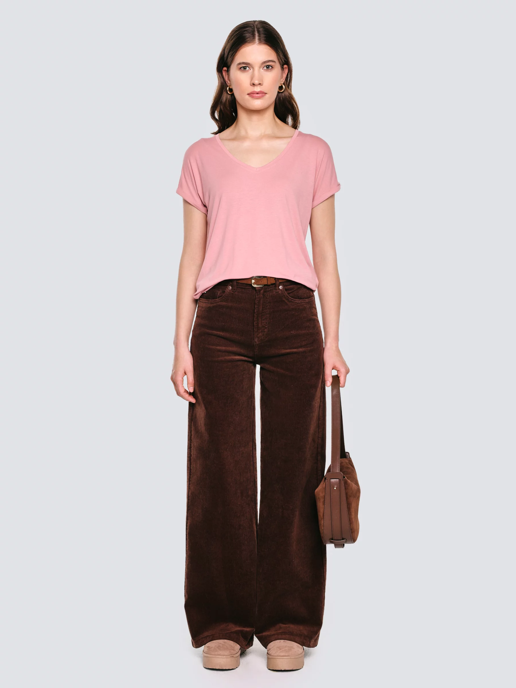 Koszulka damska o luźnym kroju różowa Valeria 601