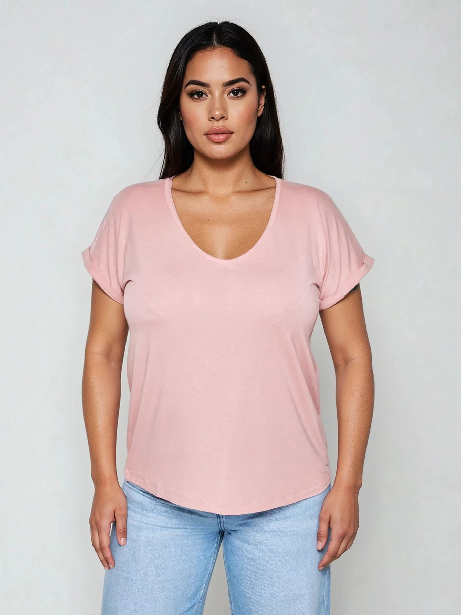 Koszulka damska o luźnym kroju różowa Valeria 601