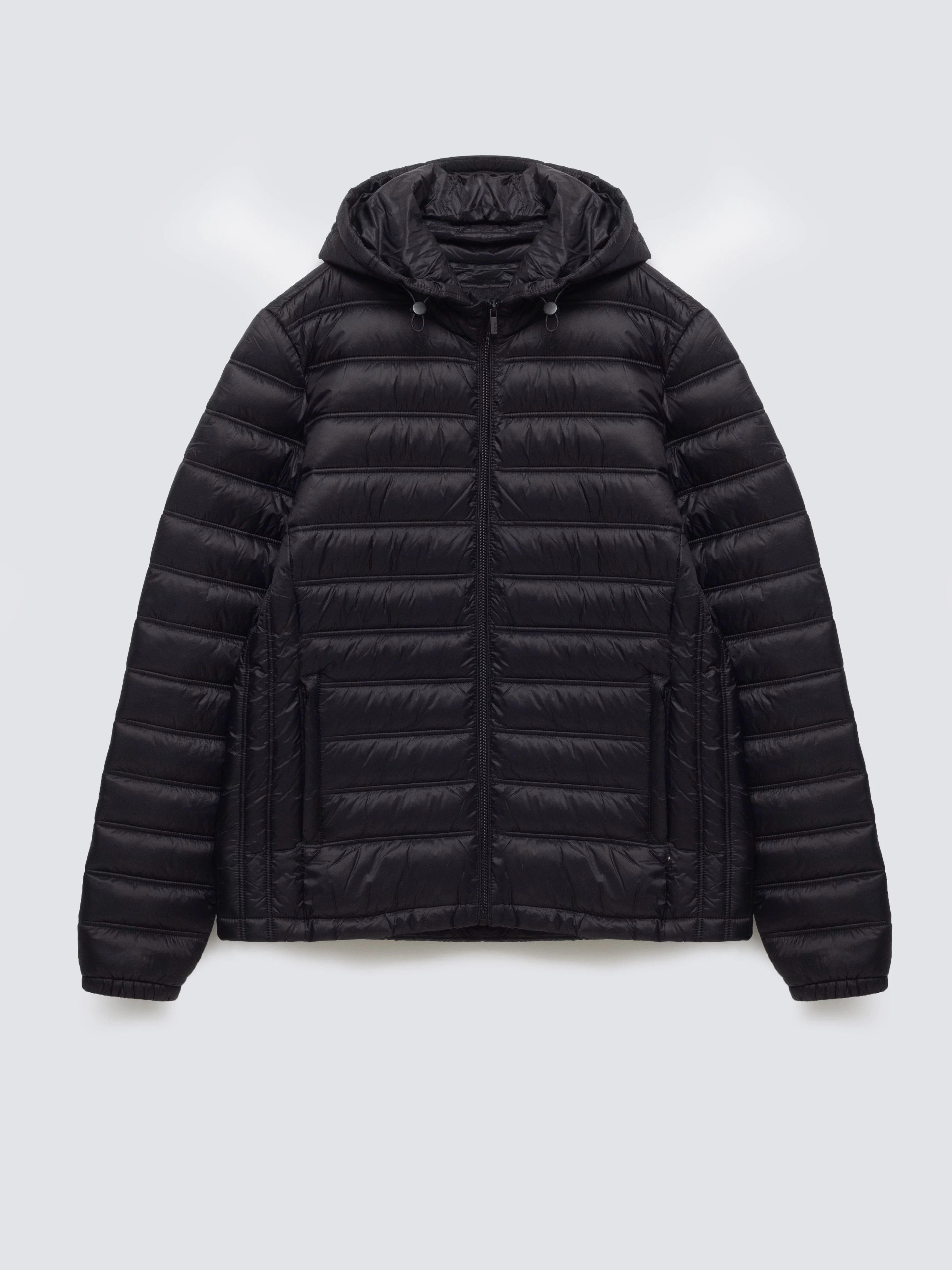 Kurtka męska pikowana z kapturem czarna Acarf 906