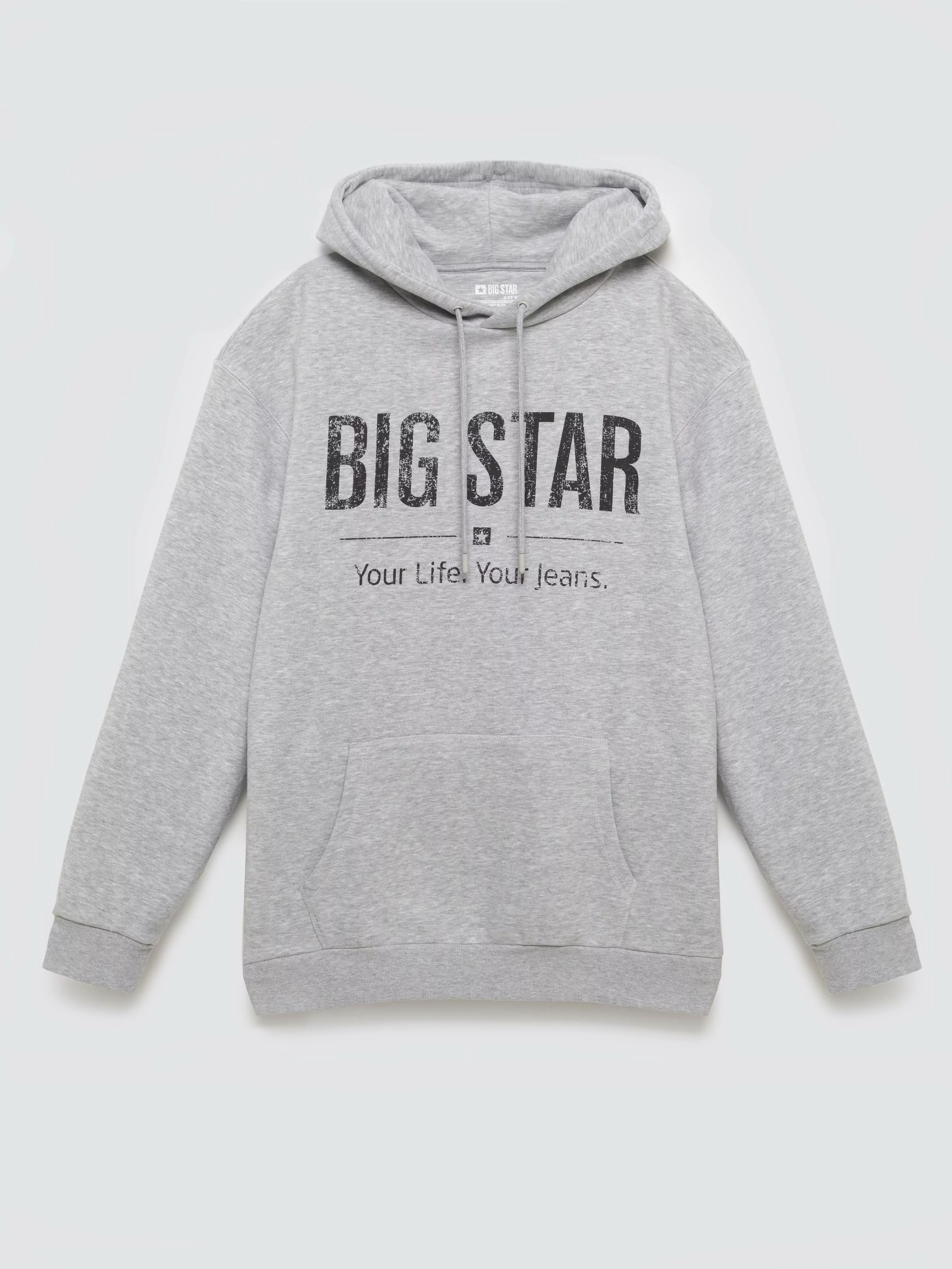 Bluza męska z kapturem z logo BIG STAR szara Ashlyno 901