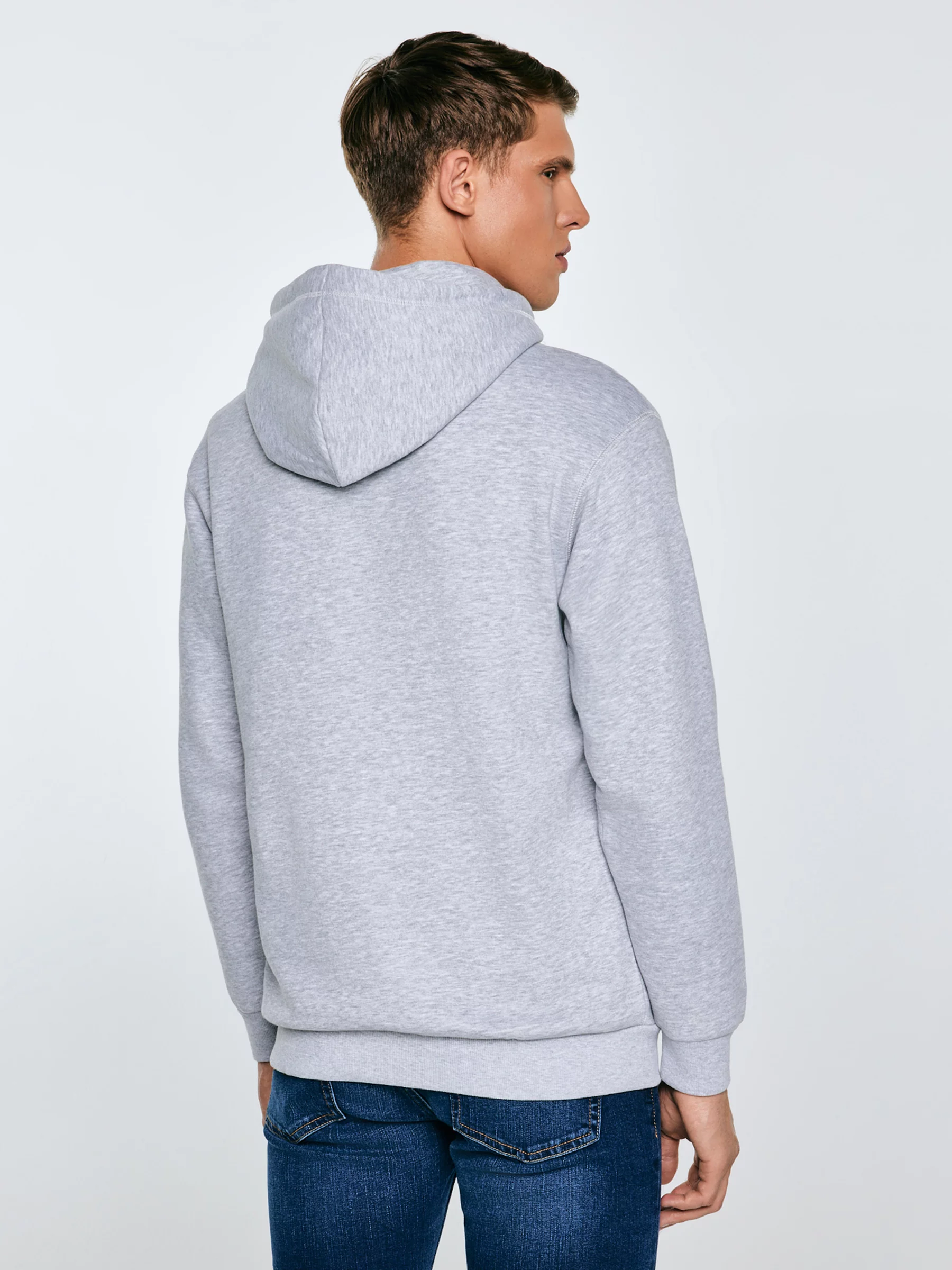 Bluza męska z kapturem z logo BIG STAR szara Ashlyno 901