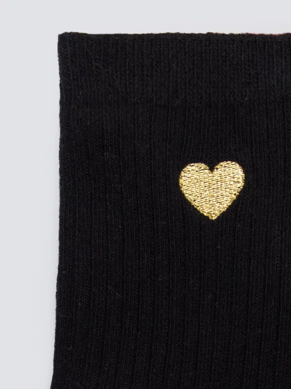 Skarpety damskie prążkowane czarne Sonja 906