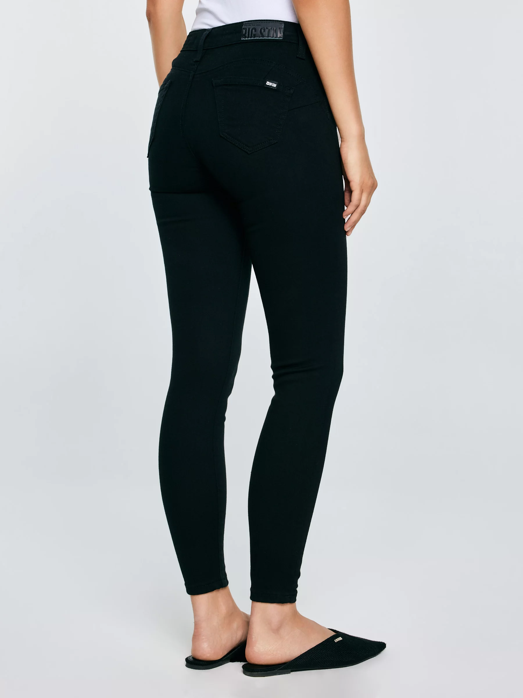 Jeansy damskie push up z wysokim stanem czarne Melinda High Waist 915