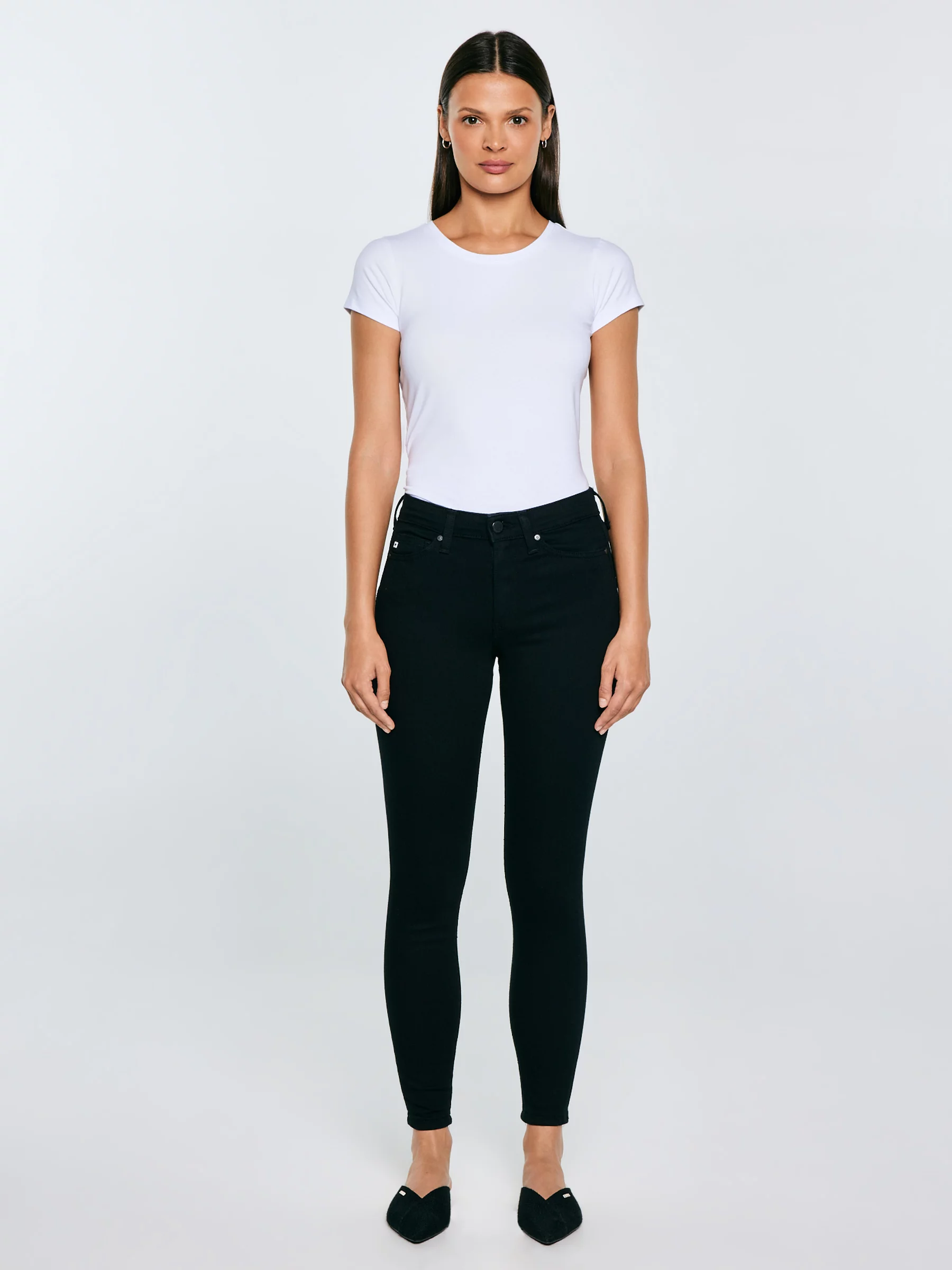 Jeansy damskie push up z wysokim stanem czarne Melinda High Waist 915