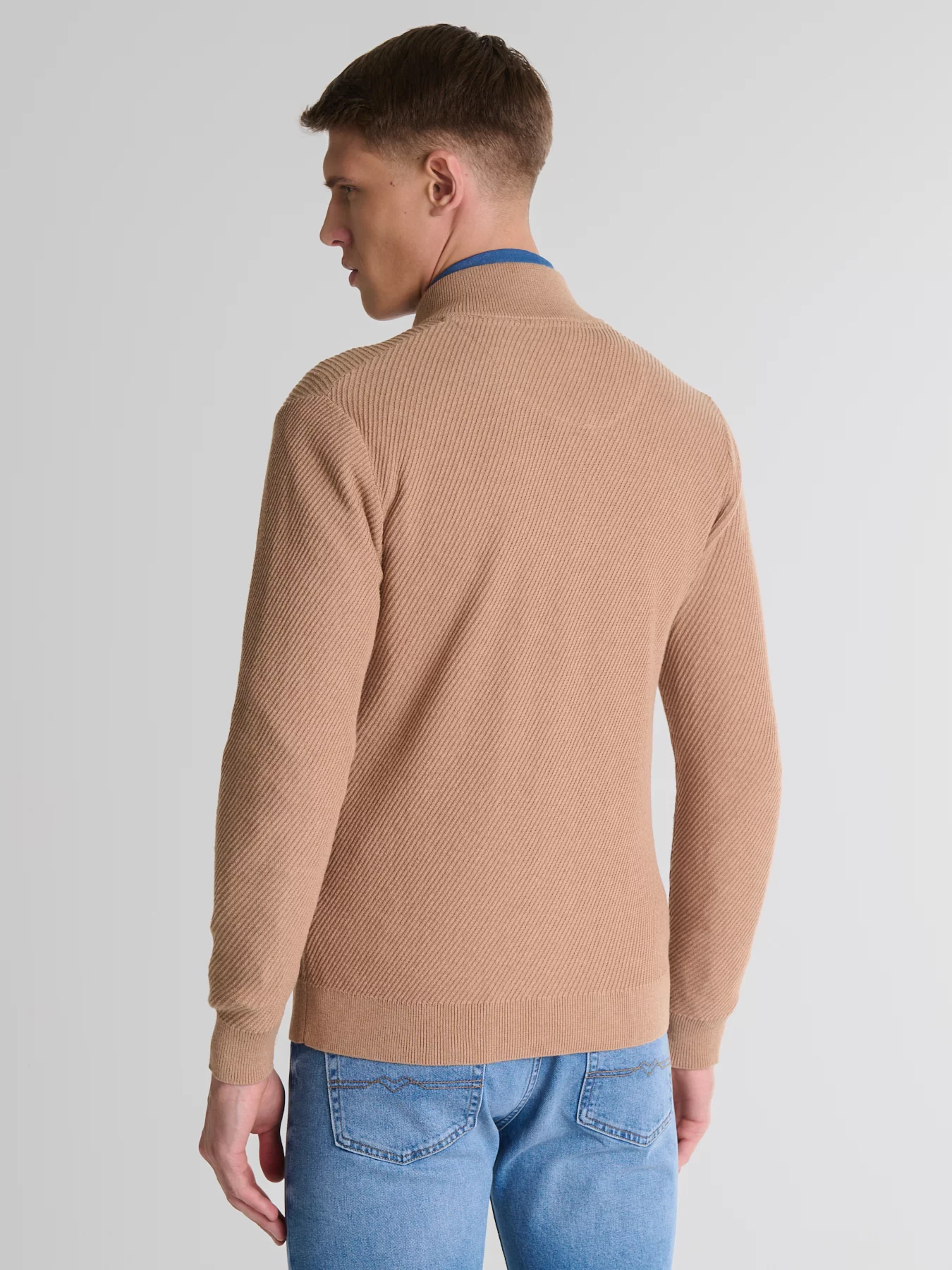 Sweter męski bawełniany rozpinany brązowy Adal 802