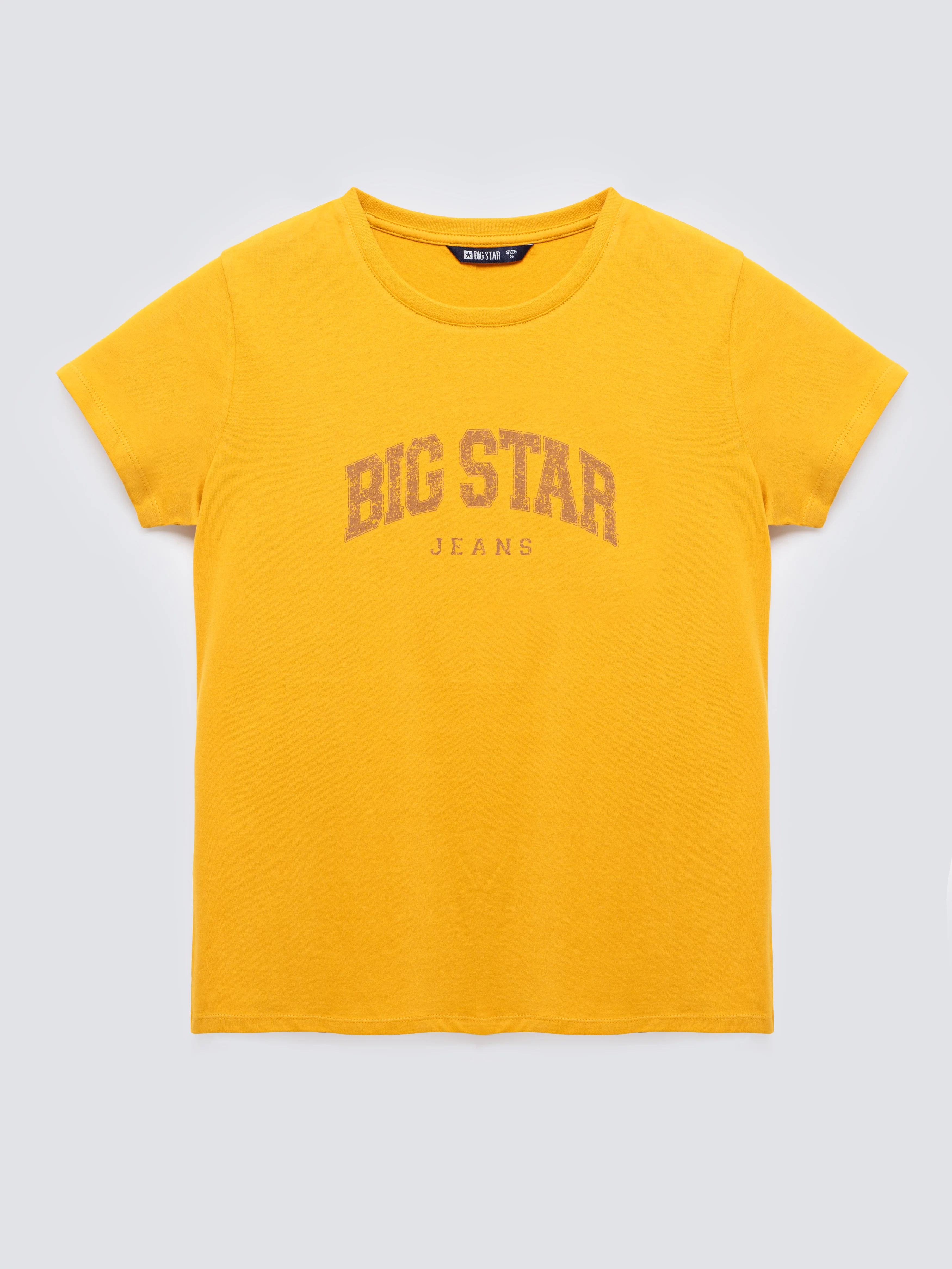 Koszulka damska bawełniana z logo BIG STAR żółta Ramila 201