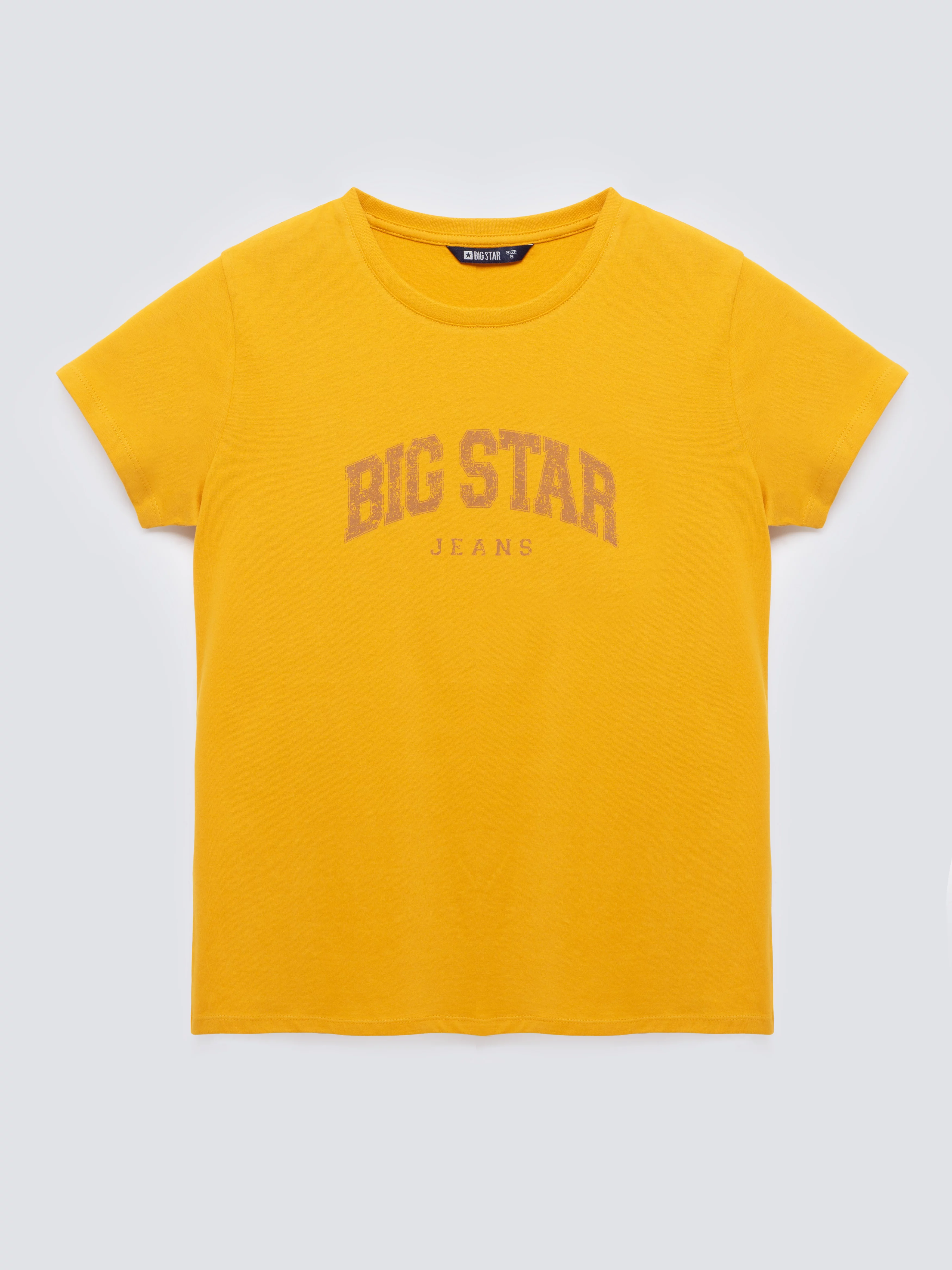 Koszulka damska bawełniana z logo BIG STAR żółta Ramila 201