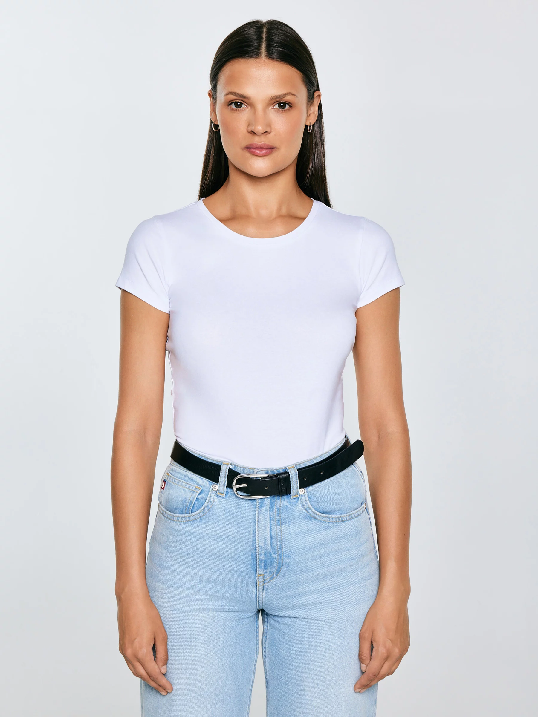 Koszulka damska z krótkim rękawem biała Classaca 101