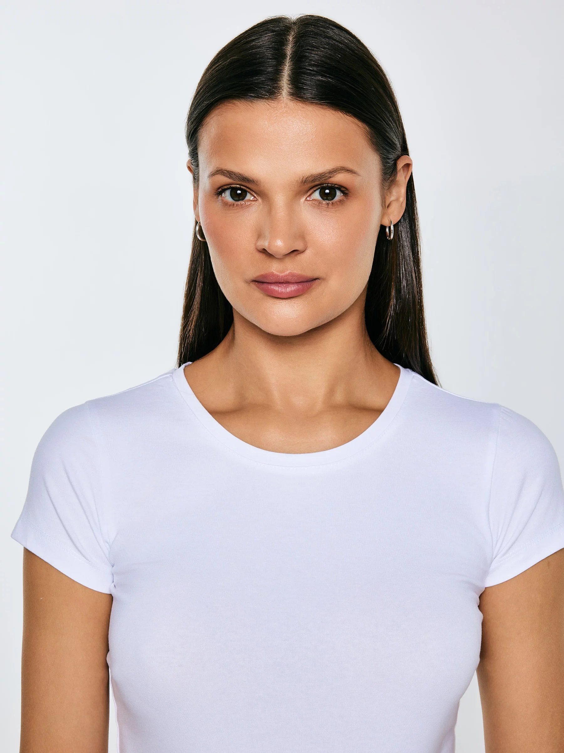 Koszulka damska z krótkim rękawem biała Classaca 101