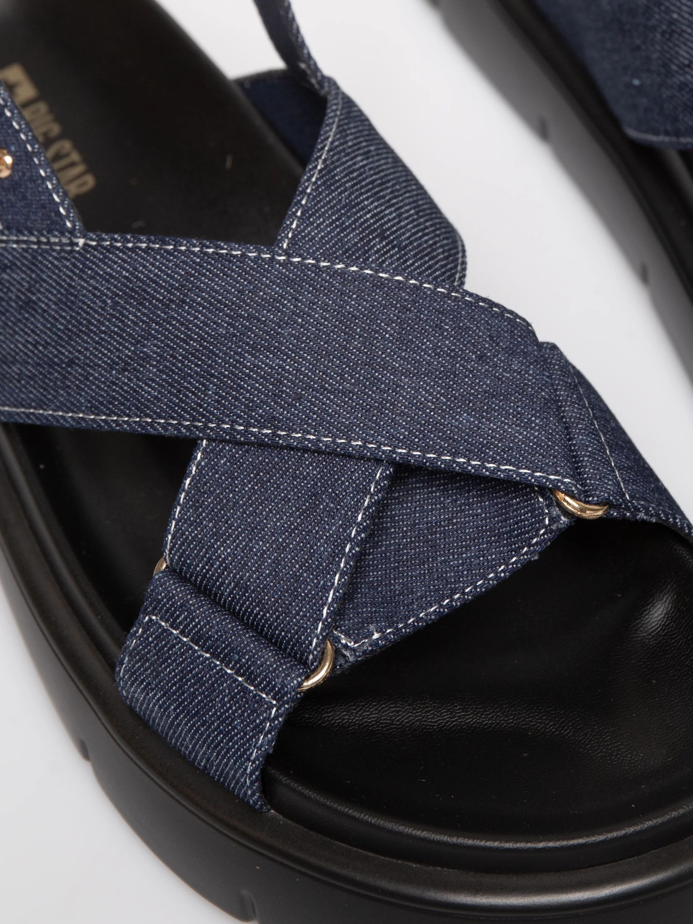 Sandały damskie z imitacji jeansu granatowe RR274688 403