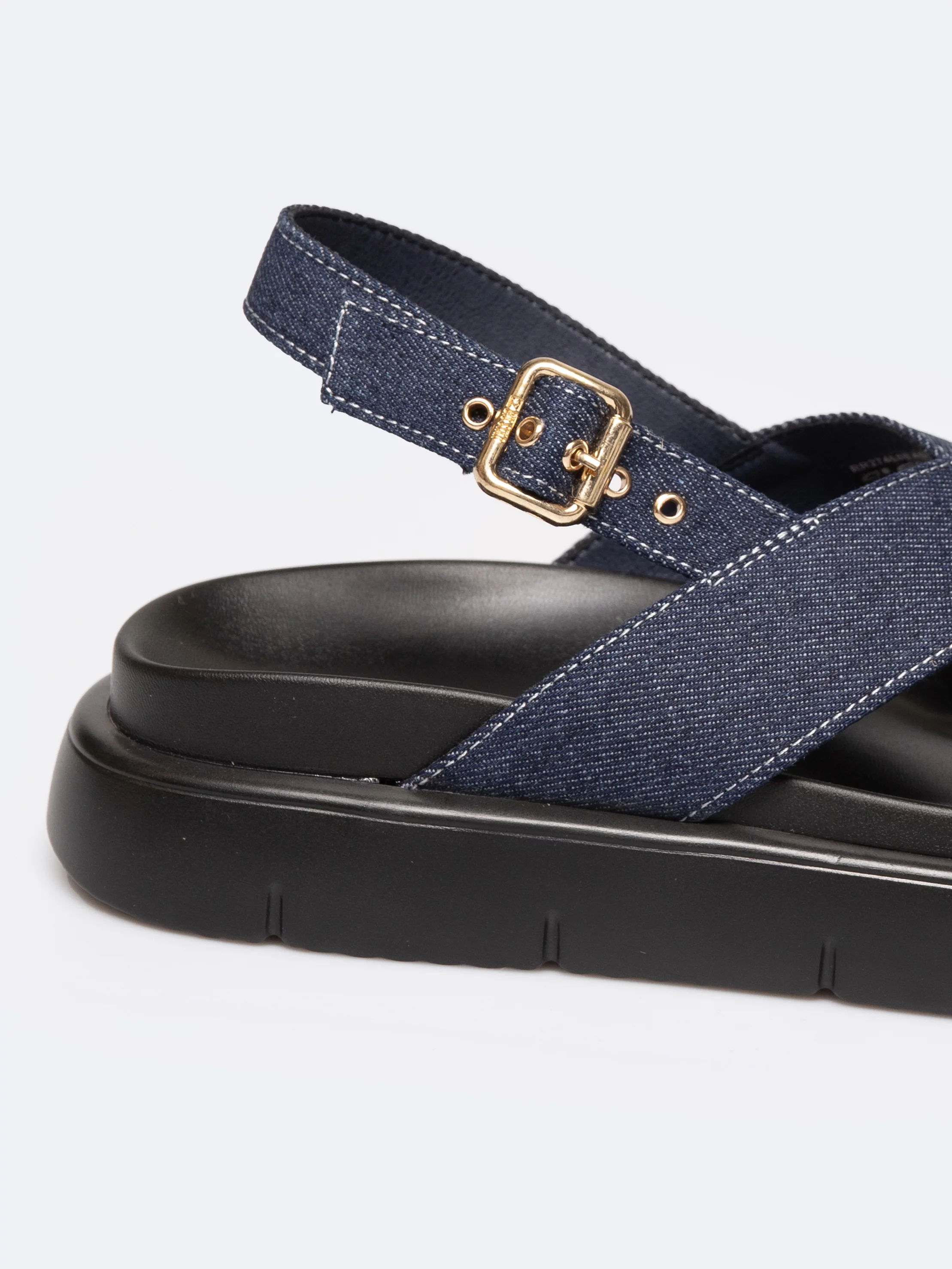 Sandały damskie z imitacji jeansu granatowe RR274688 403