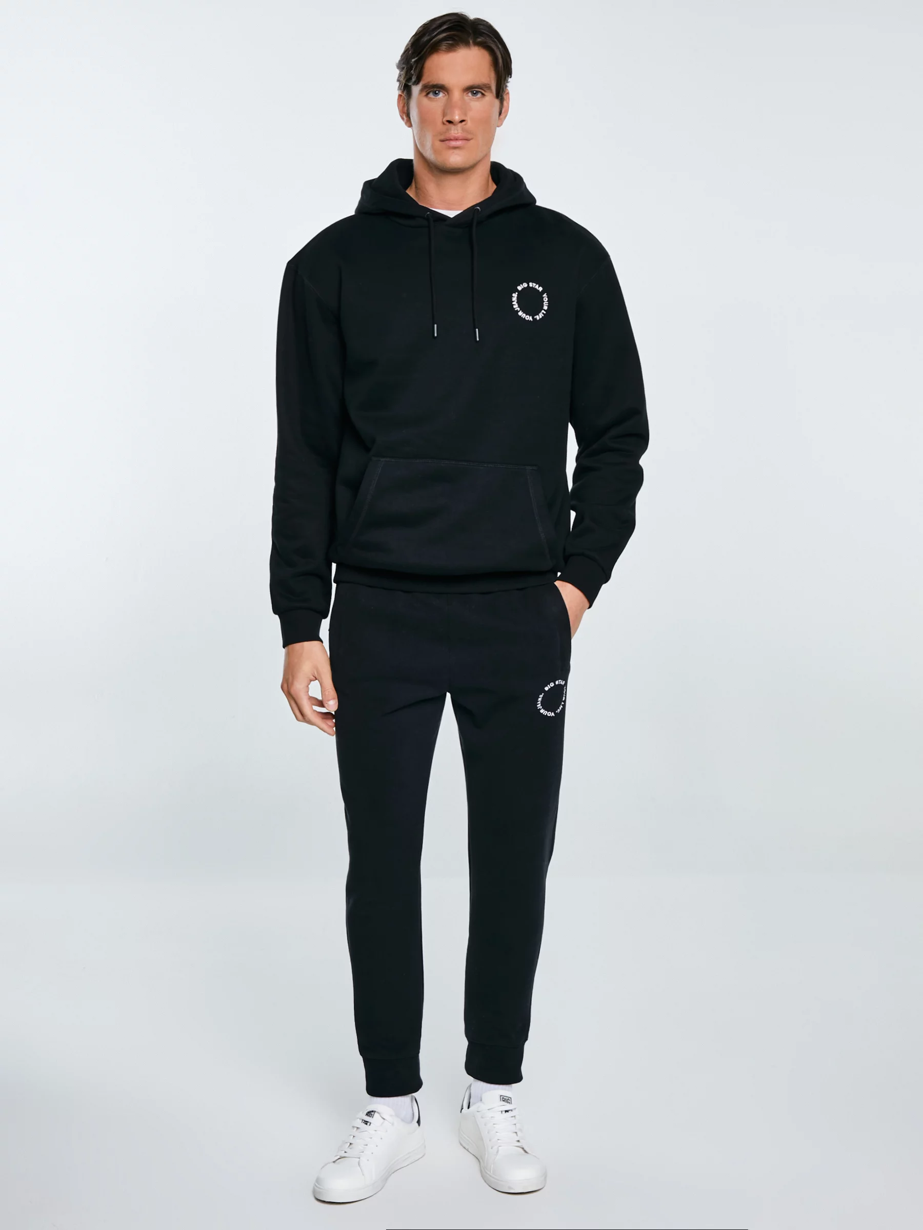 Bluza męska z kapturem czarna Ajrojer 906