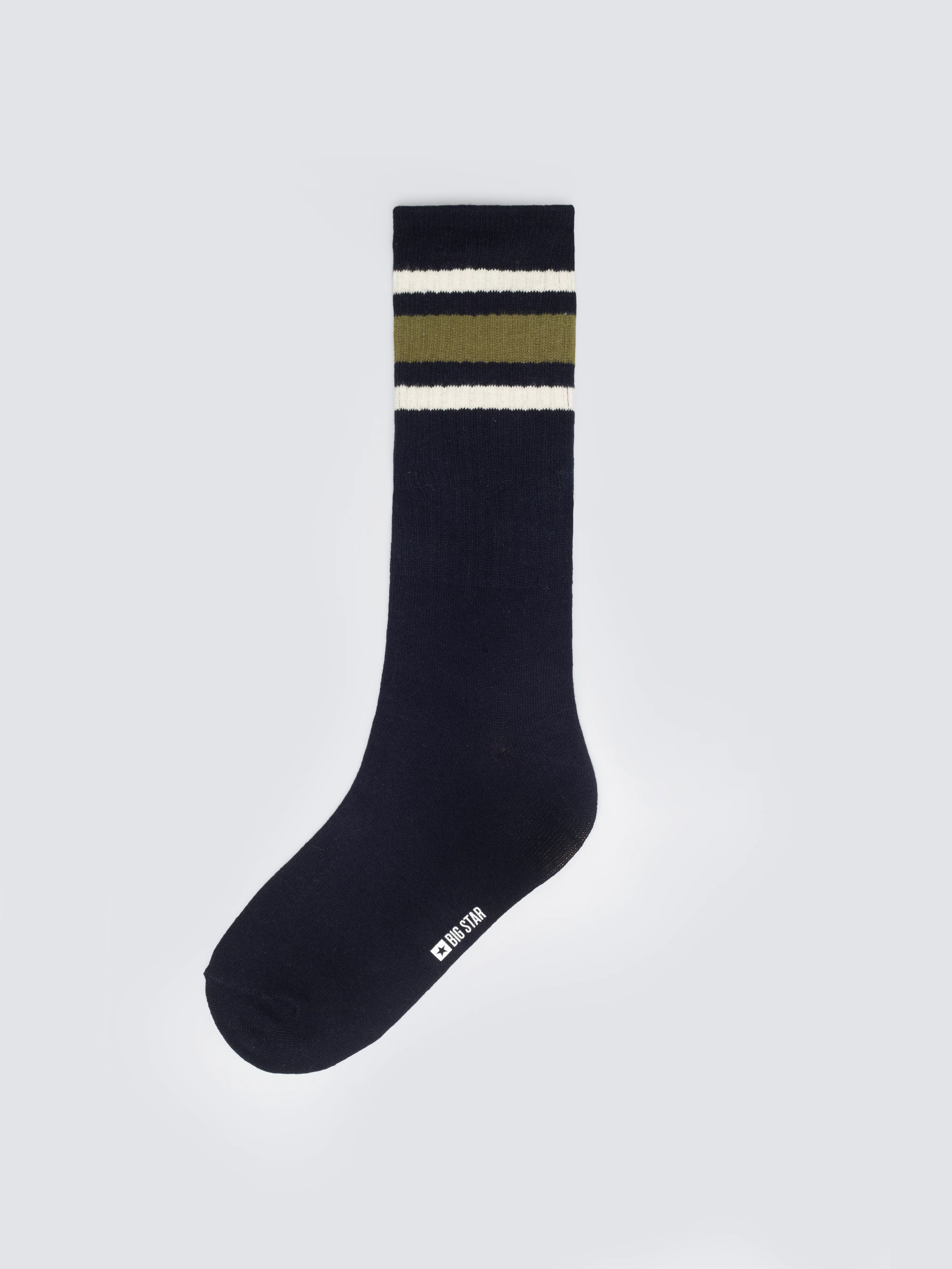 Skarpety męskie z paskami granatowe Rajanold 403