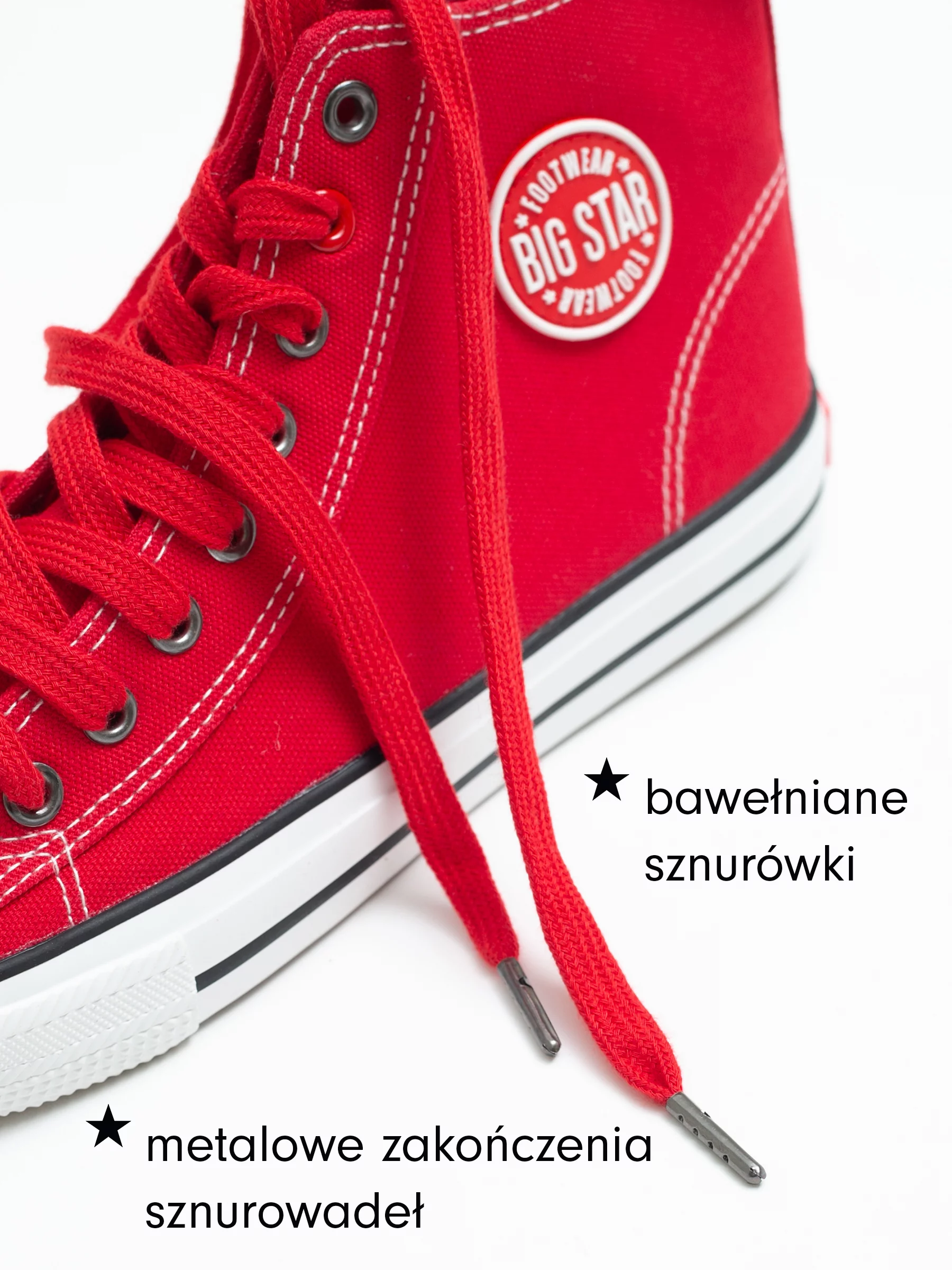 Trampki damskie wysokie czerwone JJ274A503 603