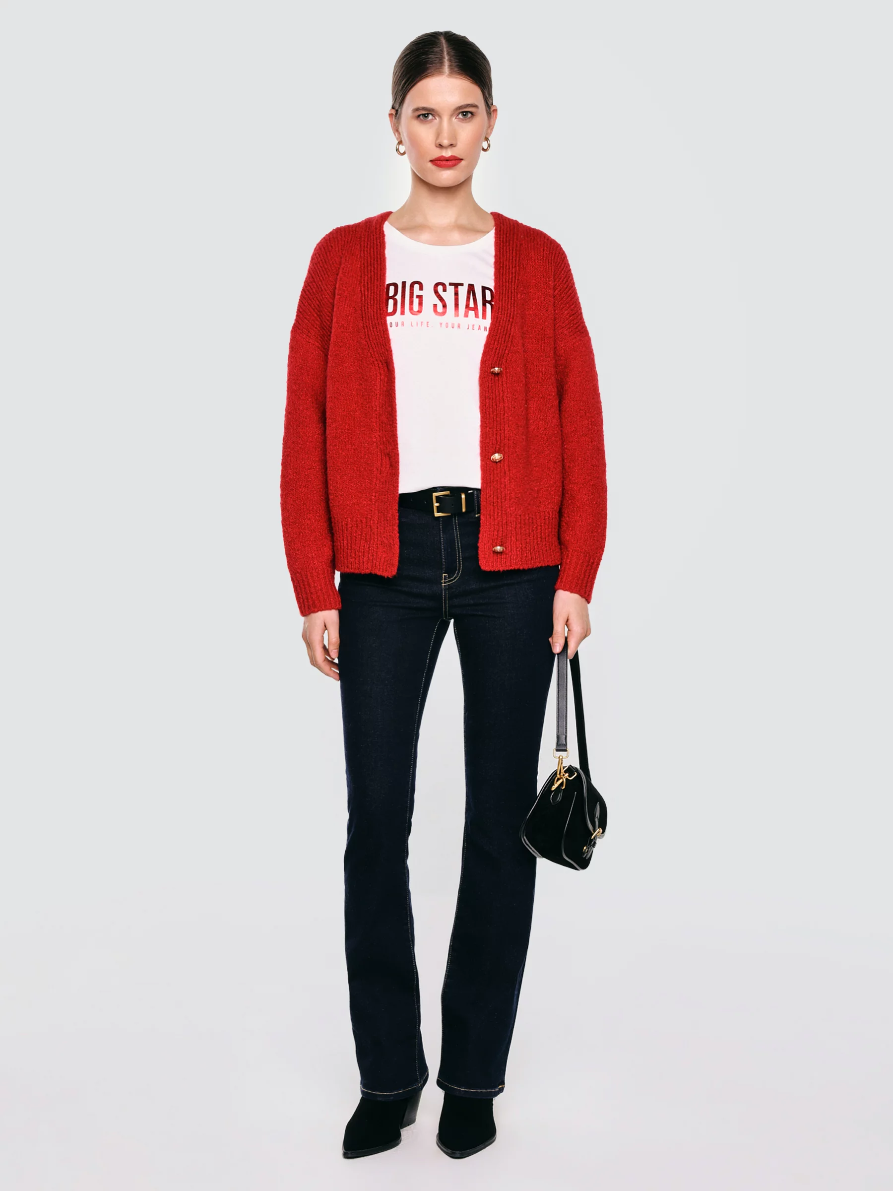 Koszulka damska z logo BIG STAR biała Betta 100