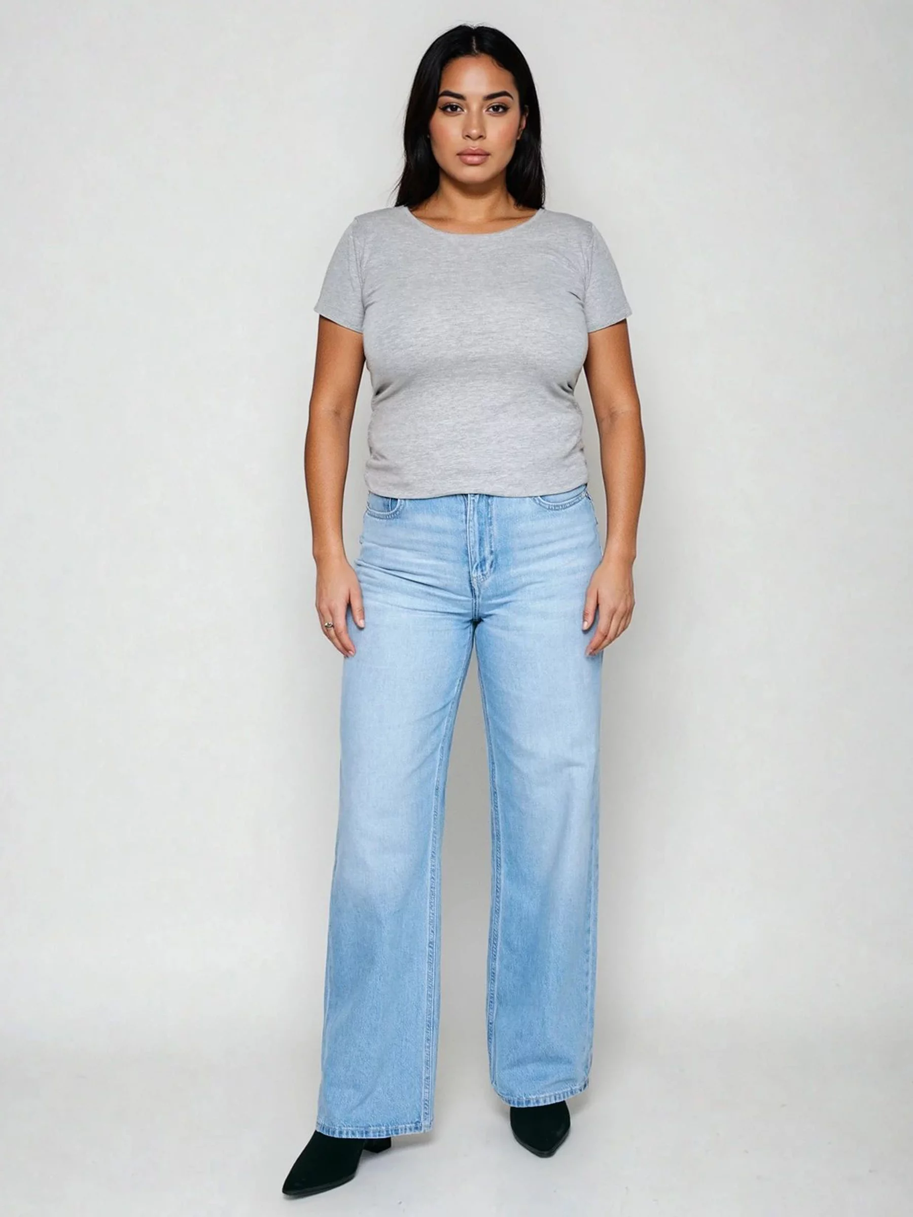 Koszulka damska gładka szara Classic 991