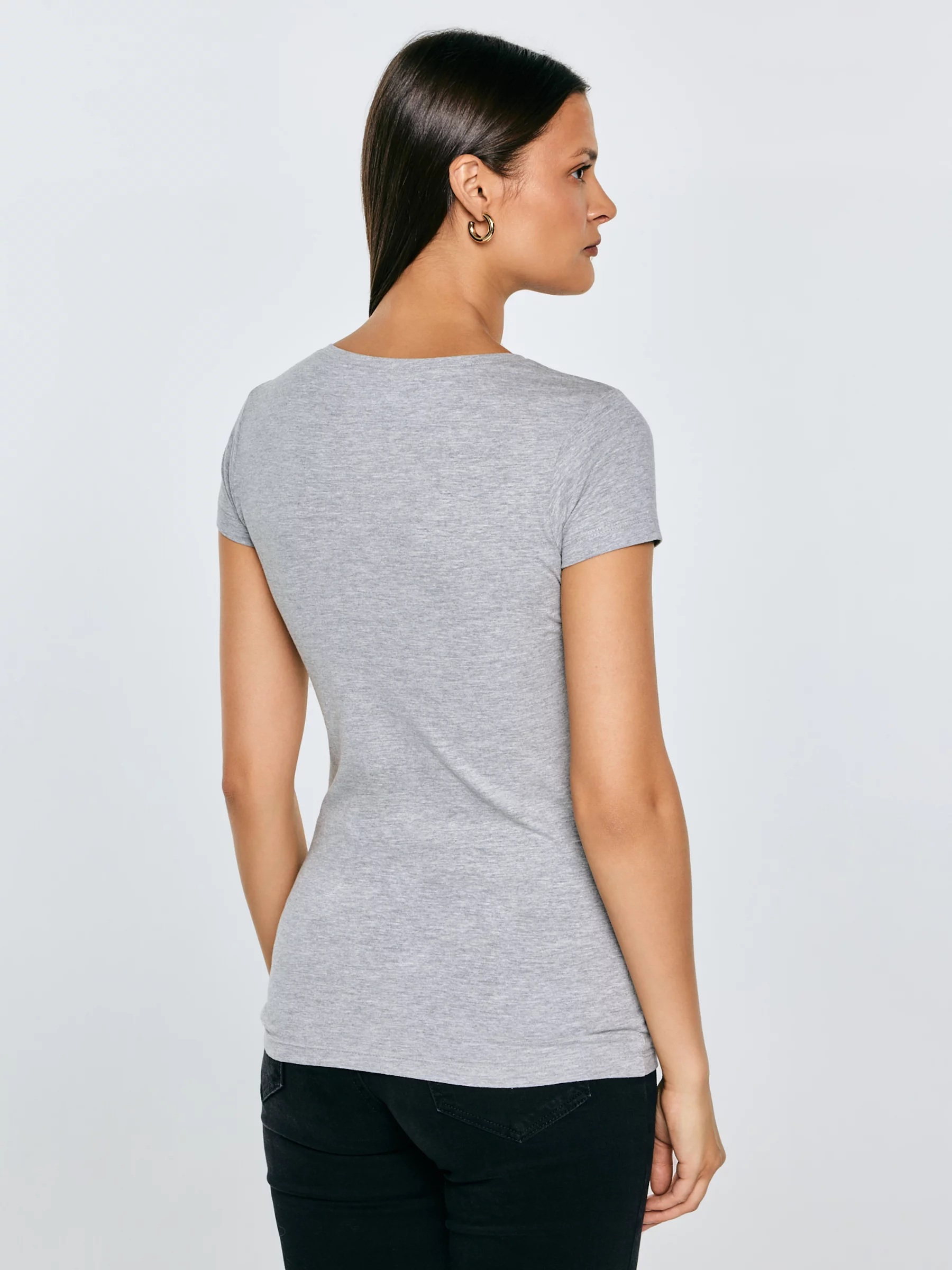 Koszulka damska gładka szara Classic 991