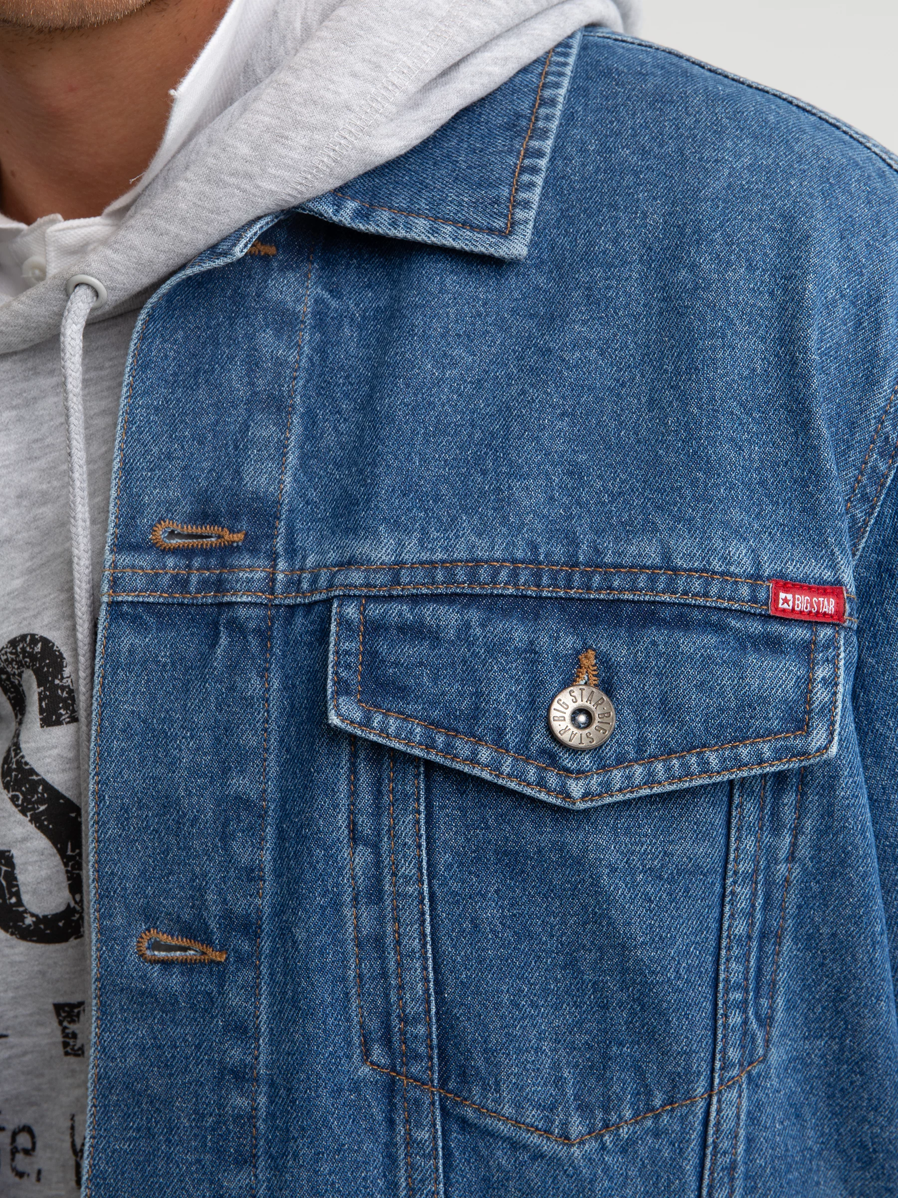 Kurtka męska jeansowa niebieska Carl 295