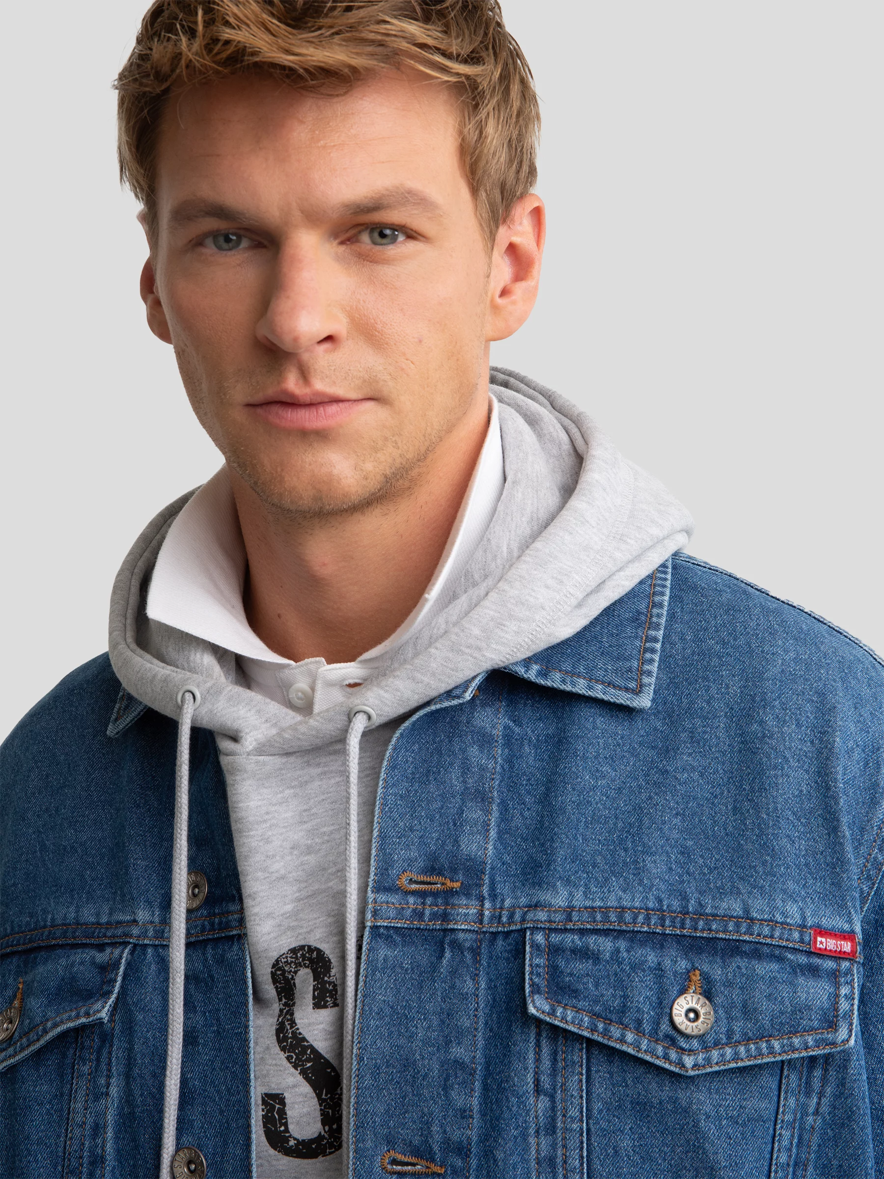 Kurtka męska jeansowa niebieska Carl 295