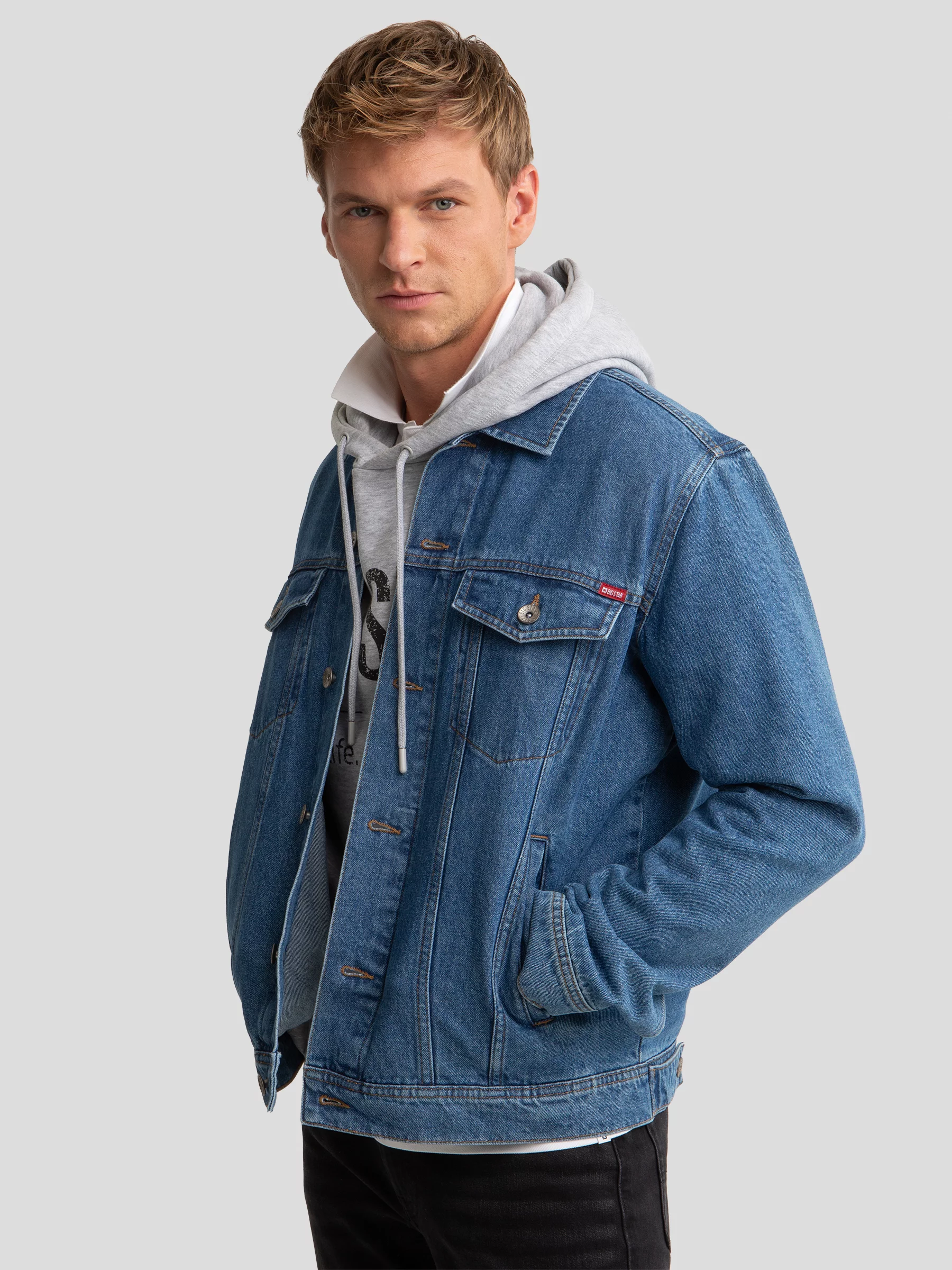 Kurtka męska jeansowa niebieska Carl 295