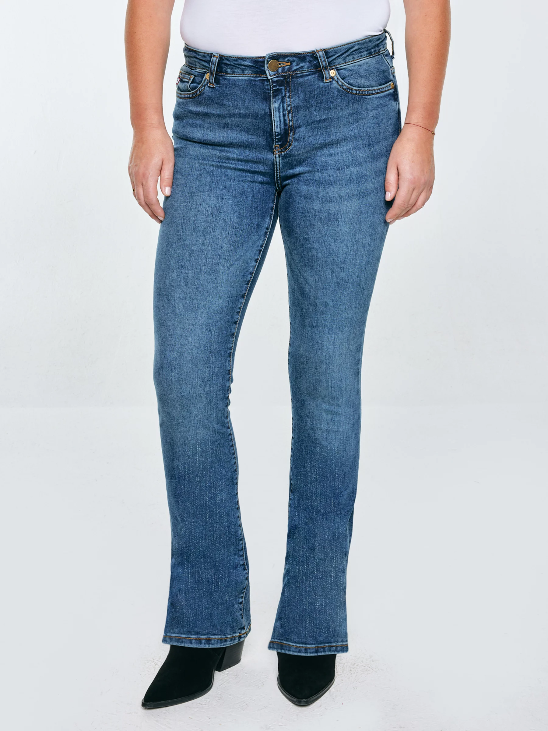 Jeansy damskie granatowe Adela Bootcut 536