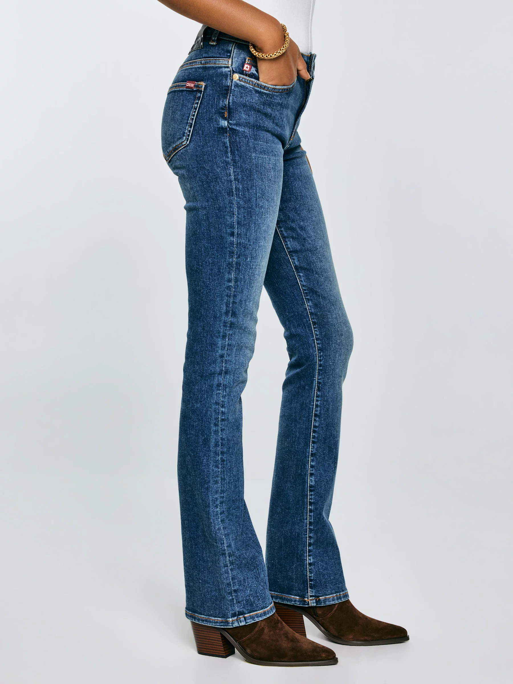 Jeansy damskie granatowe Adela Bootcut 536