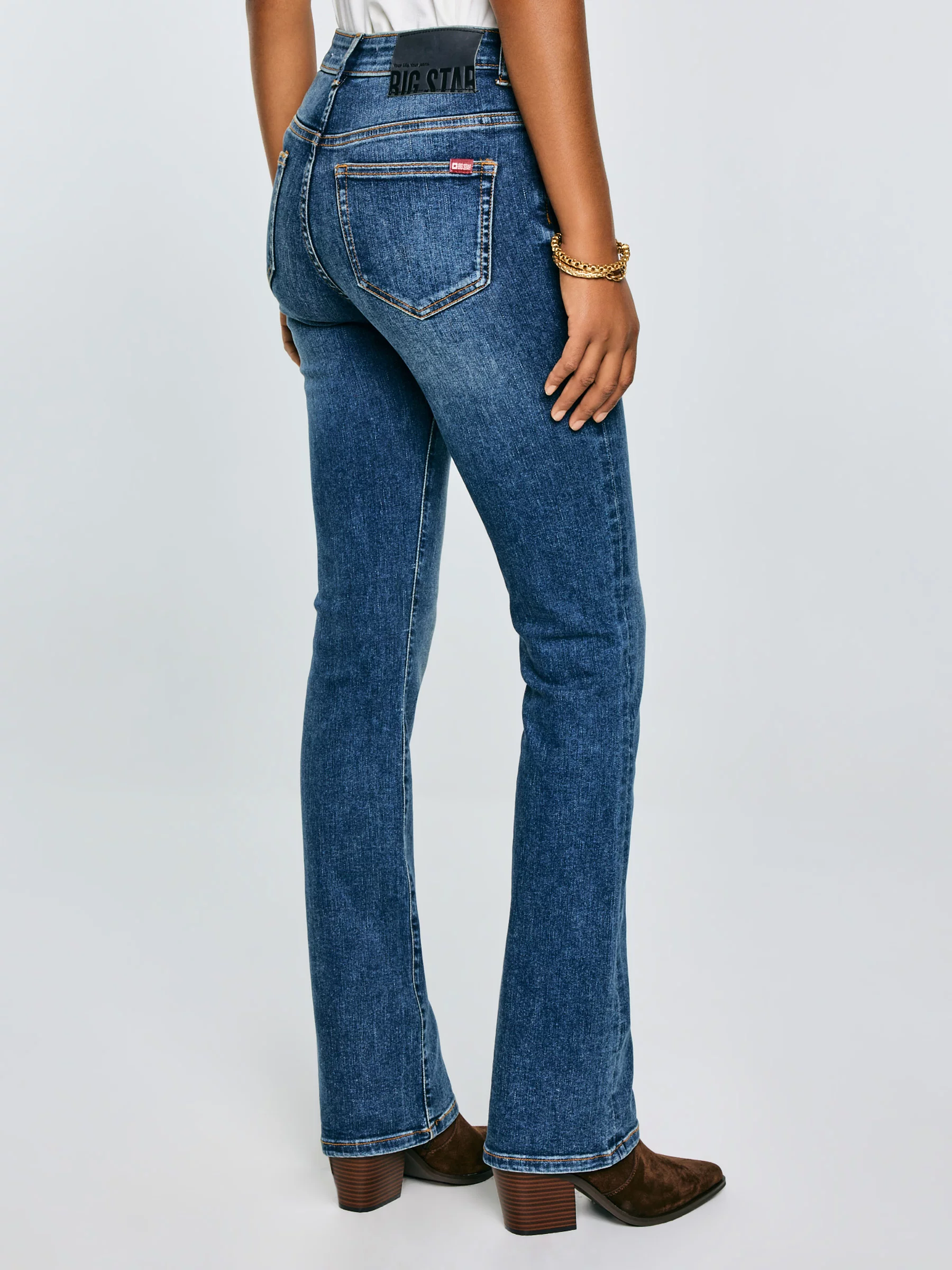 Jeansy damskie granatowe Adela Bootcut 536