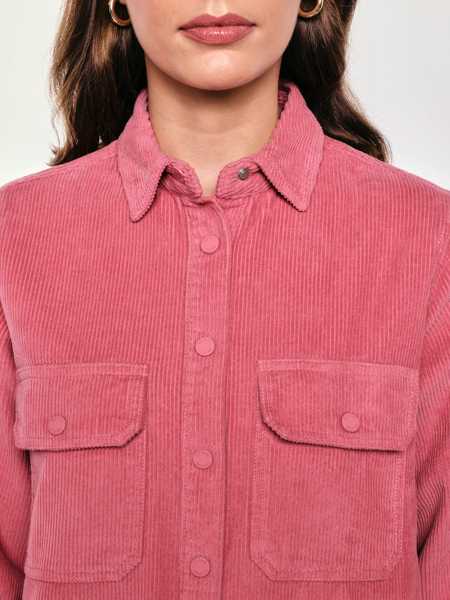 Koszula damska sztruksowa różowa Onino 601