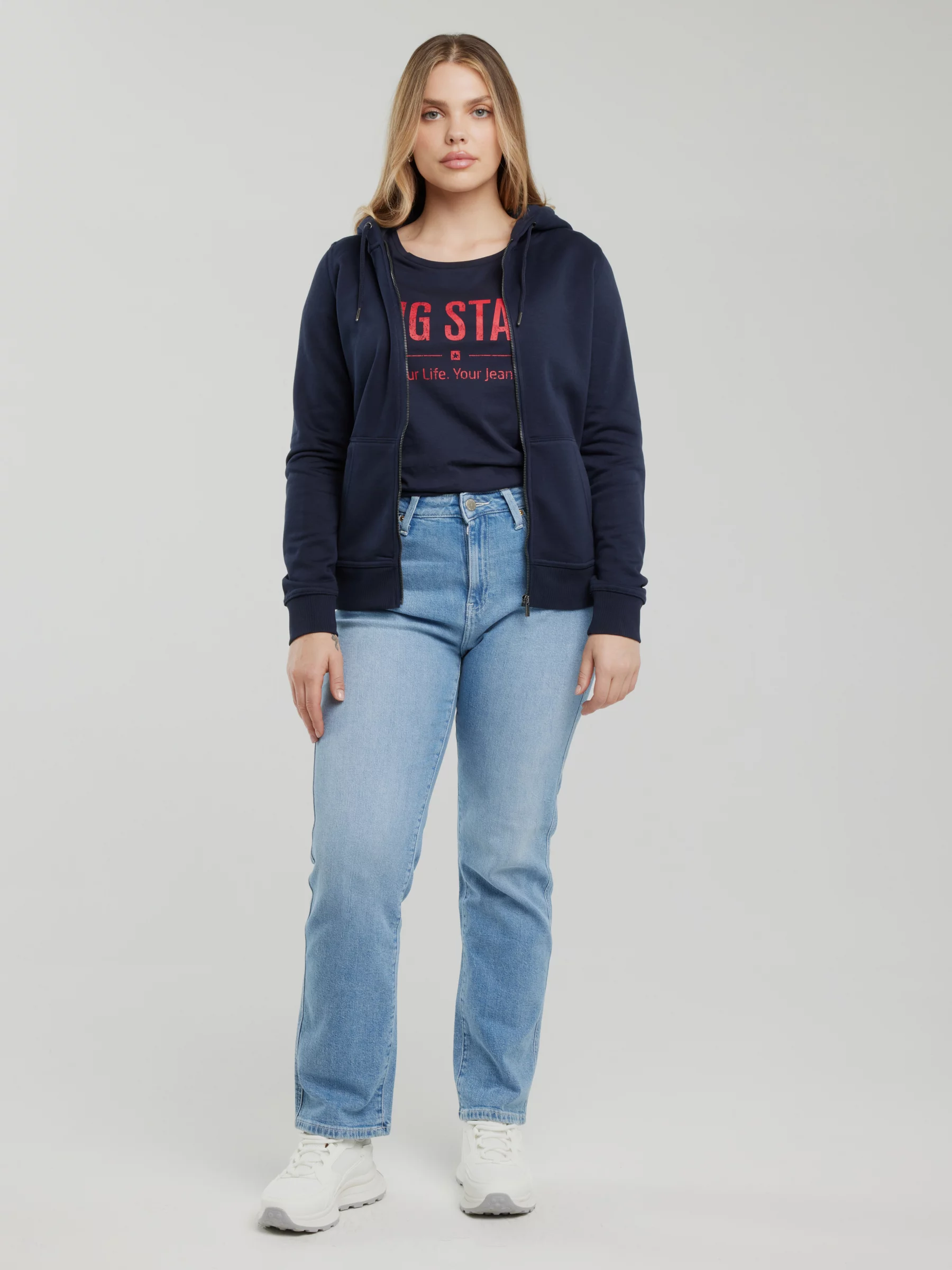 Bluza damska z kapturem granatowa Laurisana 403