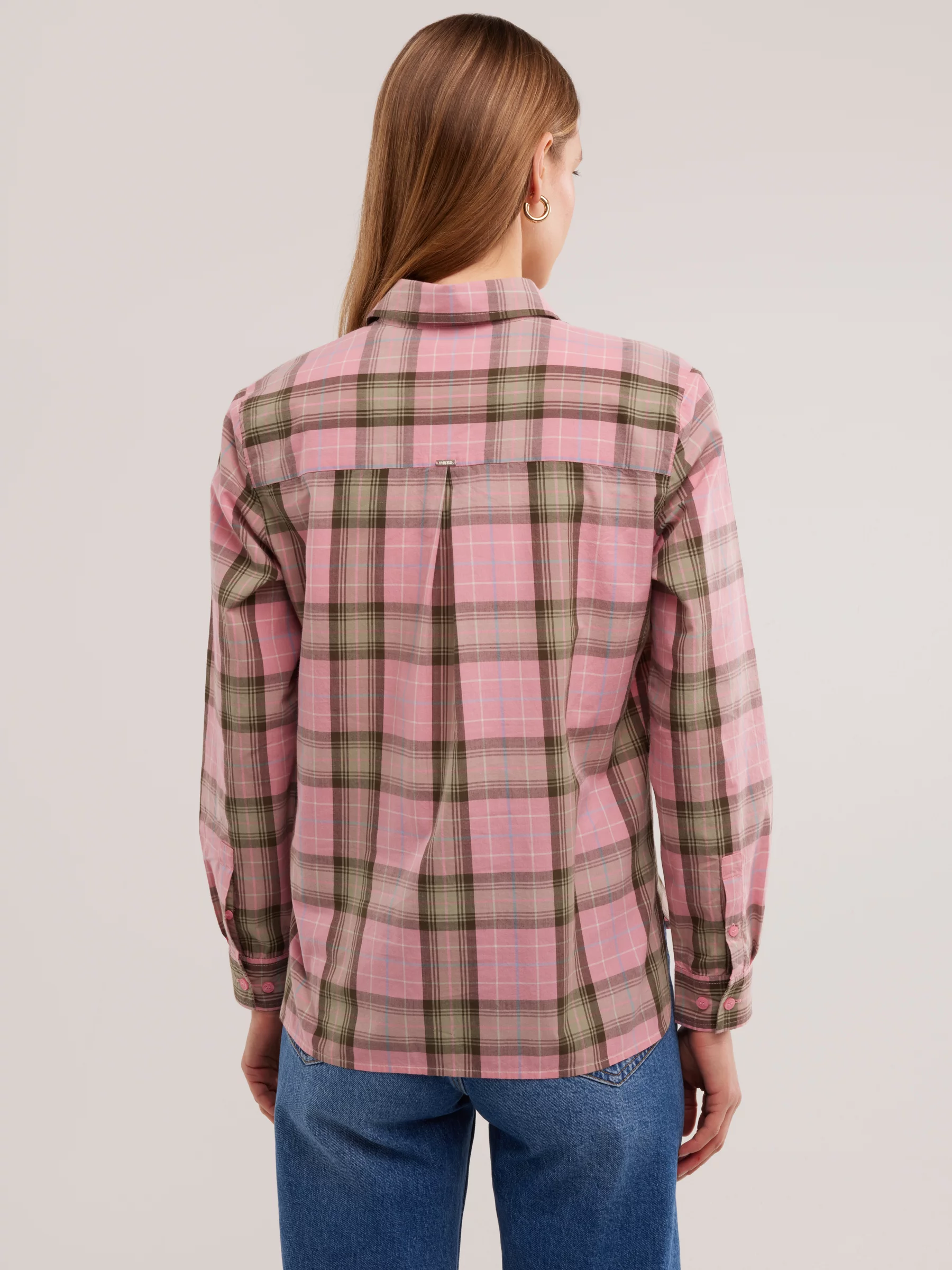 Koszula damska w kratę różowa Singi 601