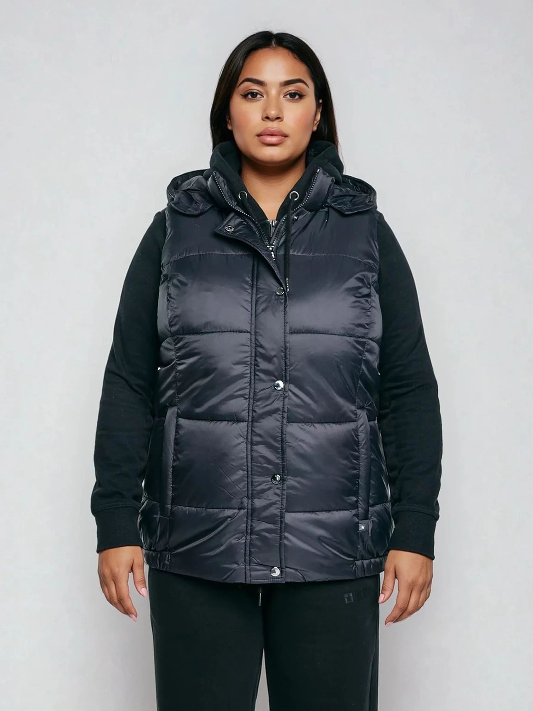 Kamizelka damska pikowana czarna Pixana 906