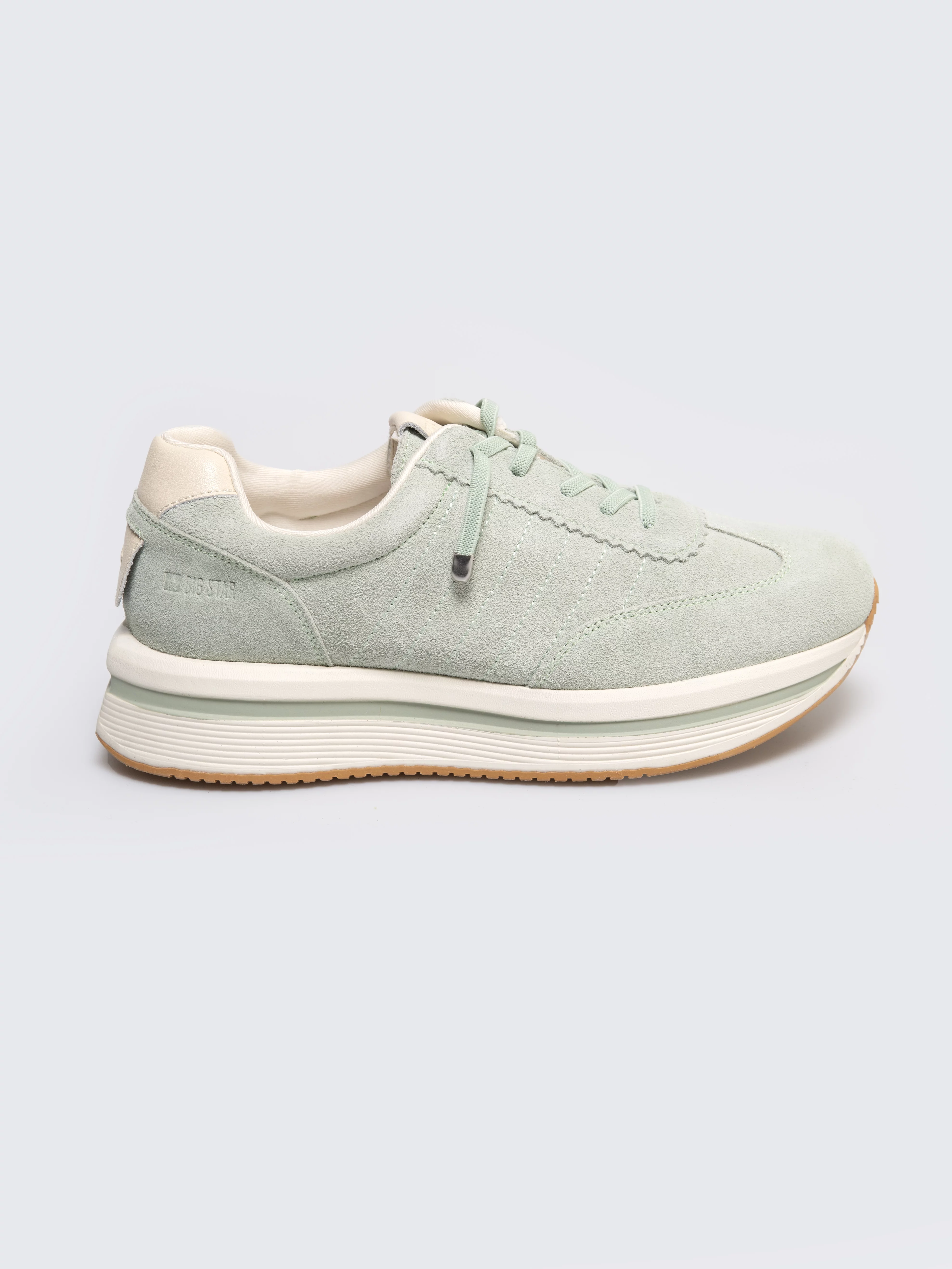Sneakersy damskie ze skóry naturalnej pistacjowe RR274A350 300