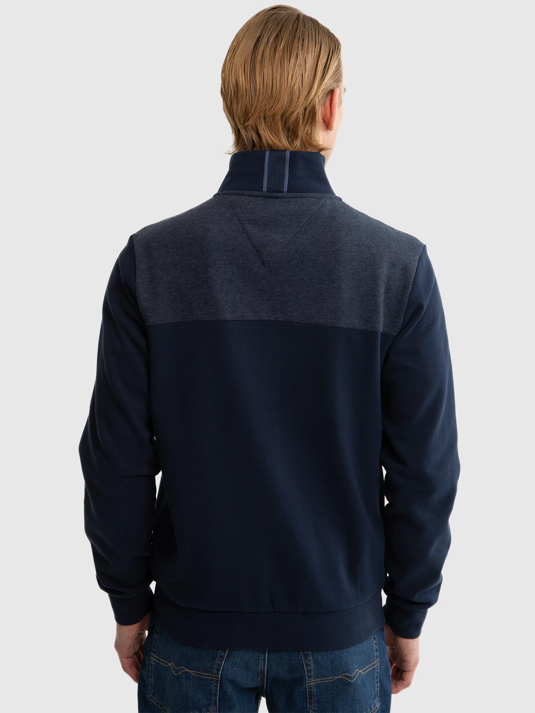 Bluza męska ze stójką granatowa Joe 403