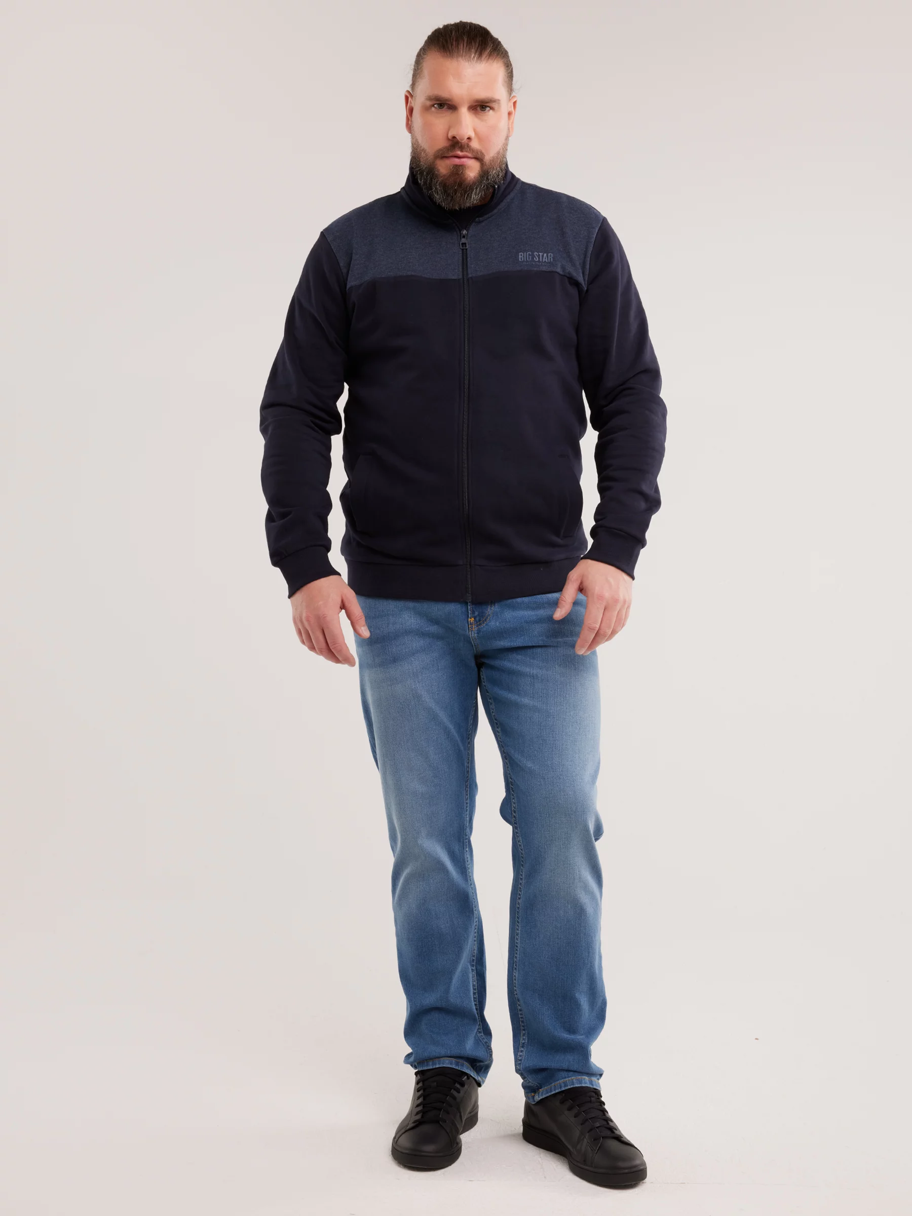 Bluza męska ze stójką granatowa Joe 403