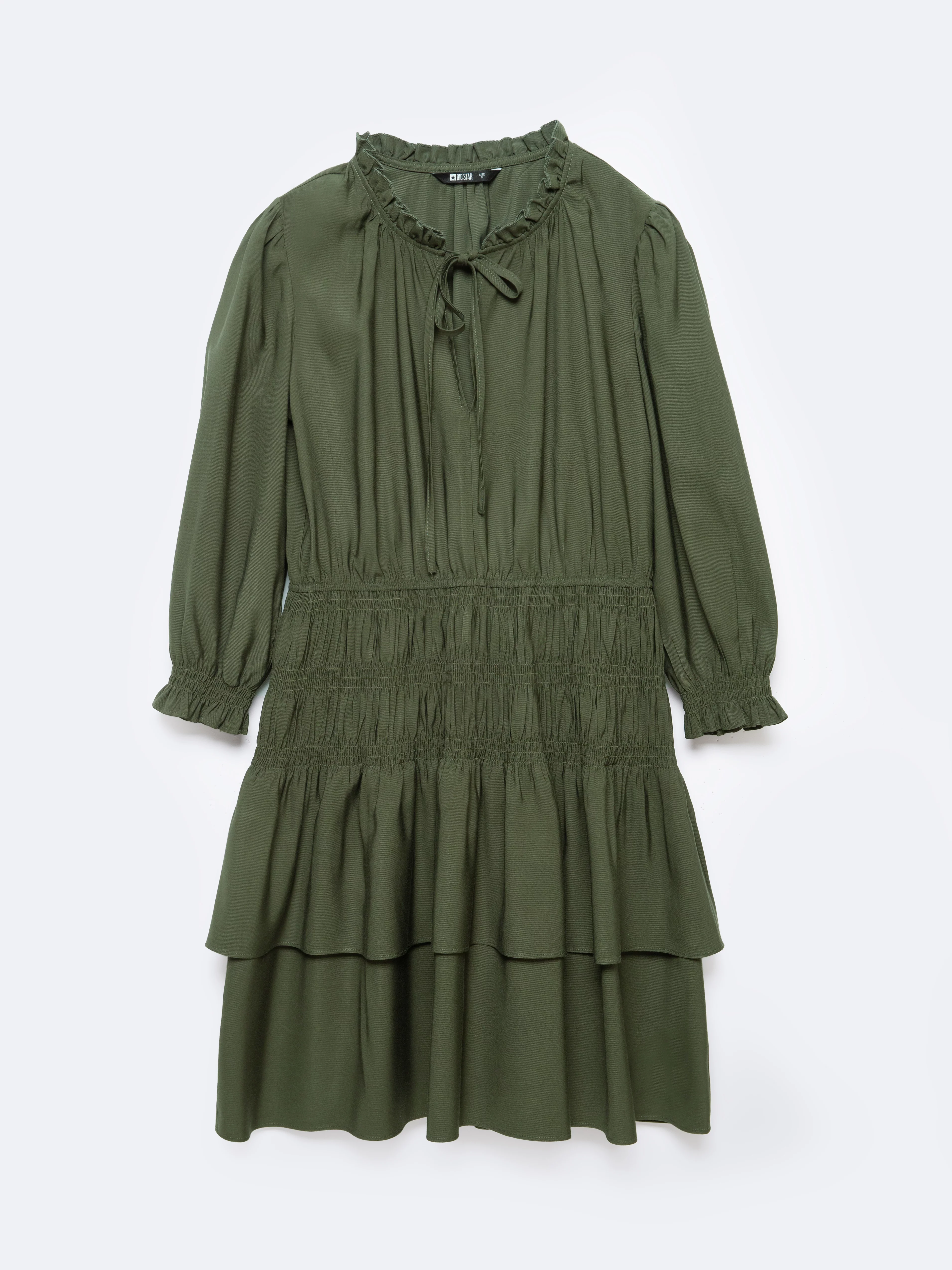 Sukienka damska mini z wiskozy khaki Kakuni 303