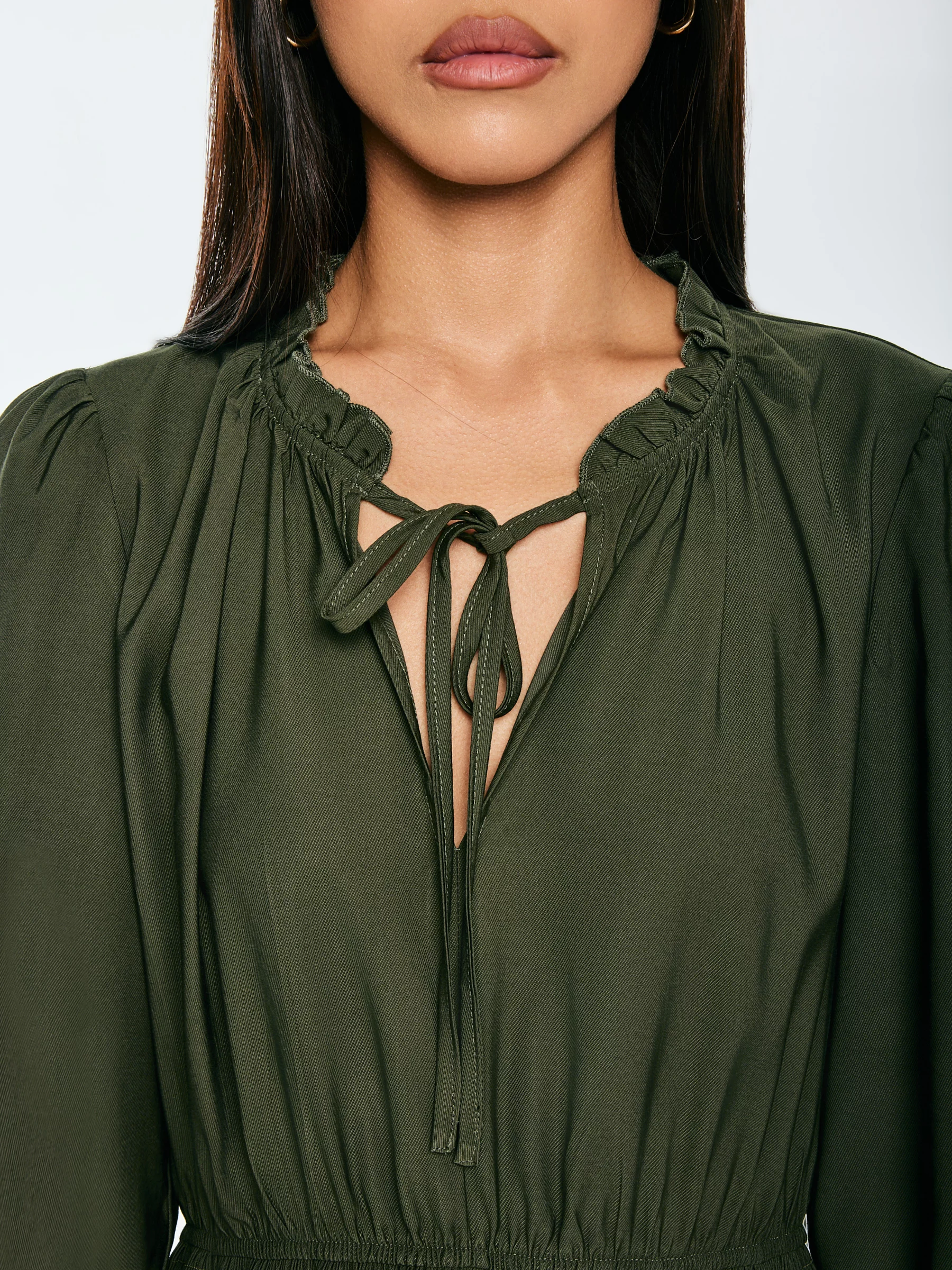 Sukienka damska mini z wiskozy khaki Kakuni 303