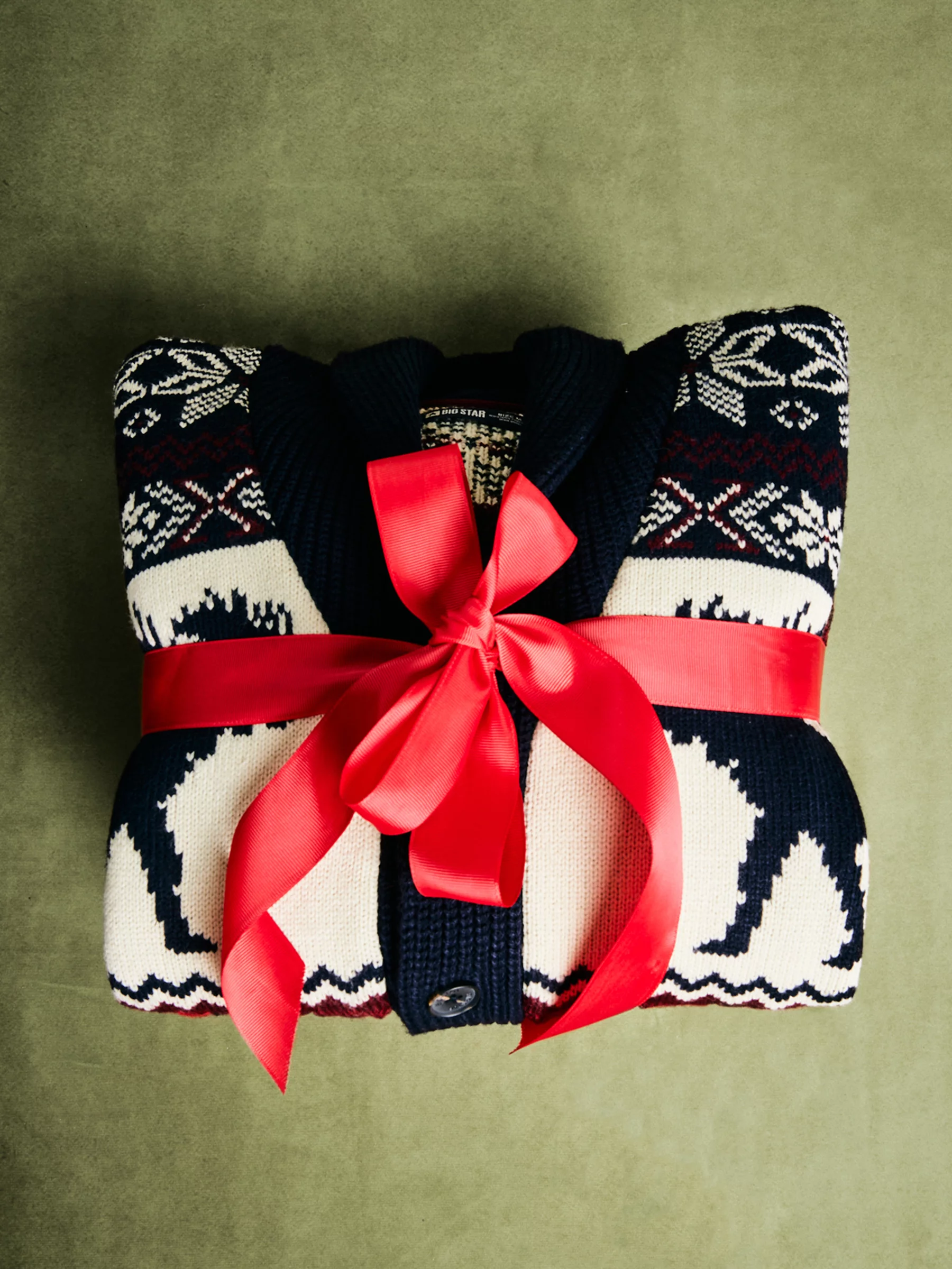 Kardigan męski ze wzorem skandynawskim bordowo-granatowy Lorenzo 000