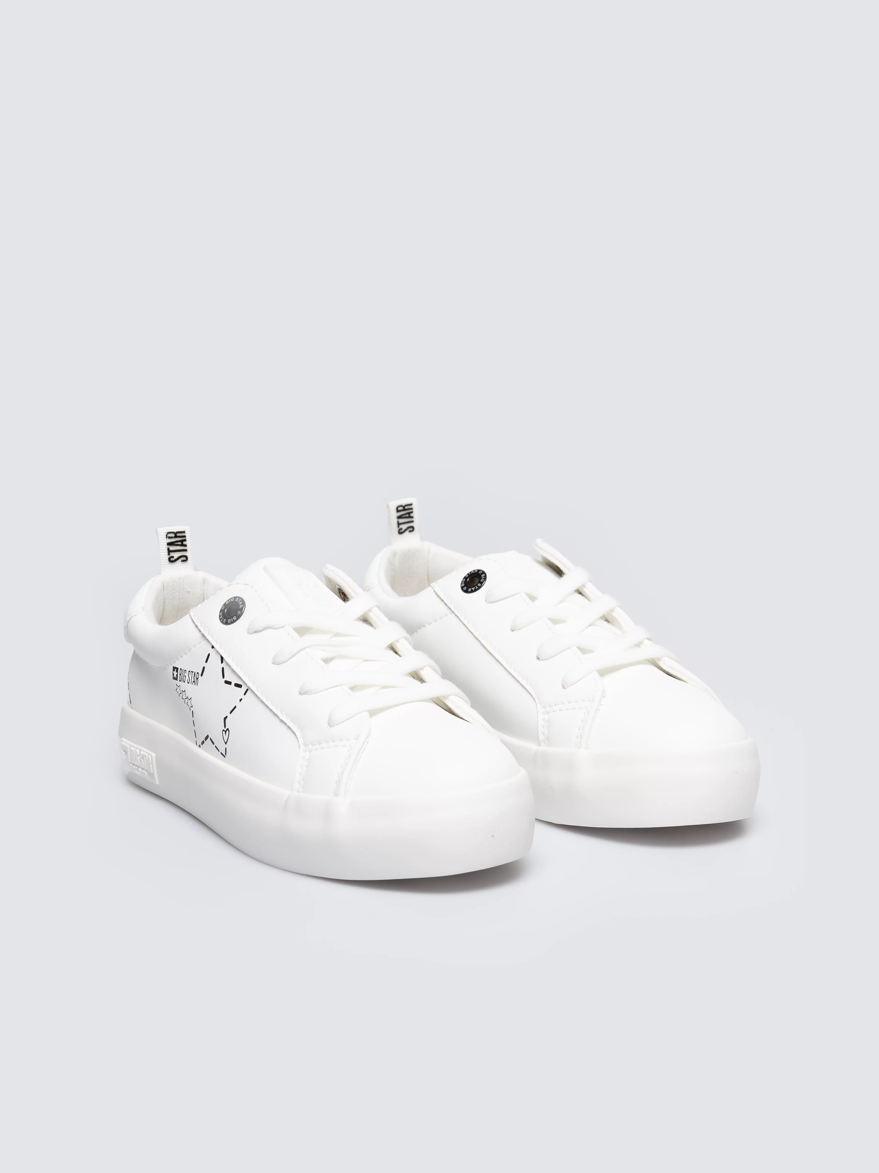 Trampki dziewczęce ze skóry ekologicznej białe KK374222 101