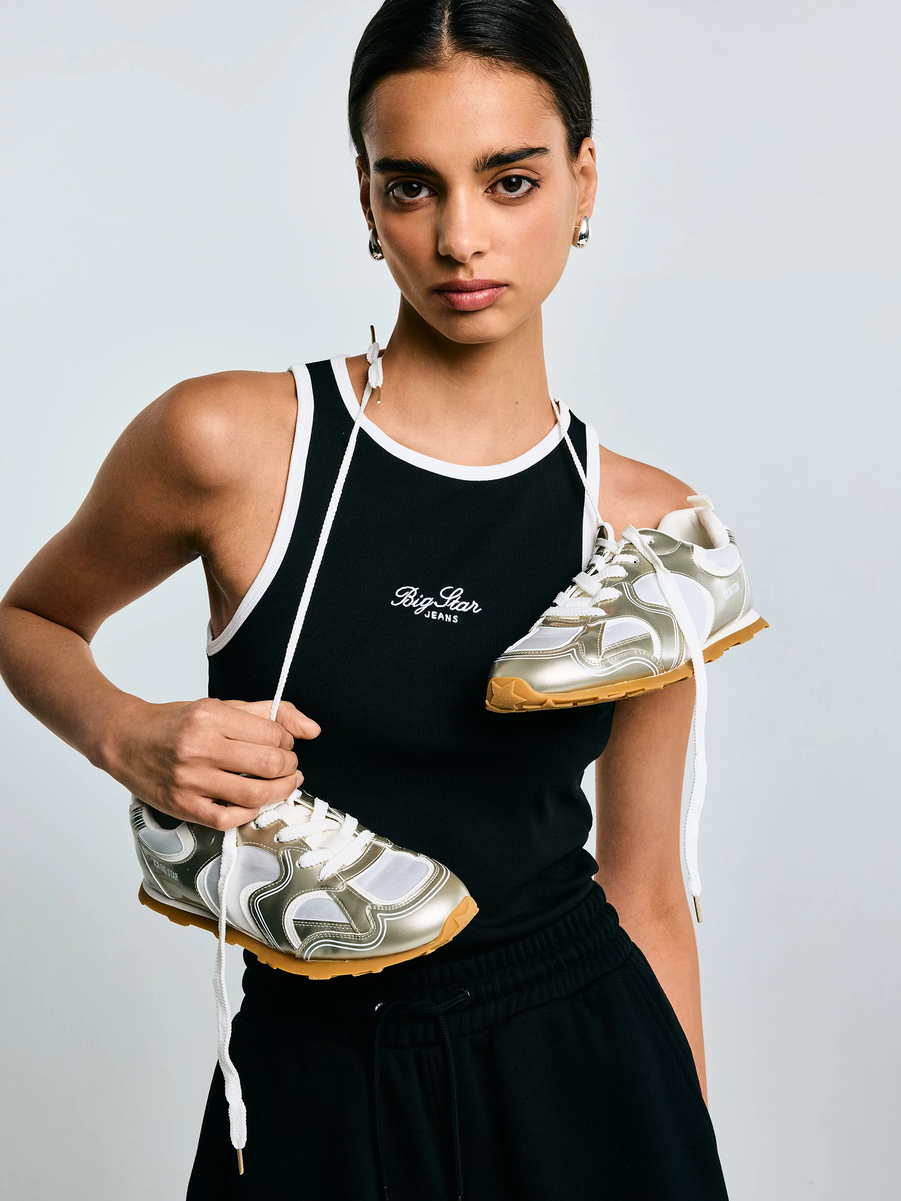 Sneakersy damskie srebrne RR274823 904