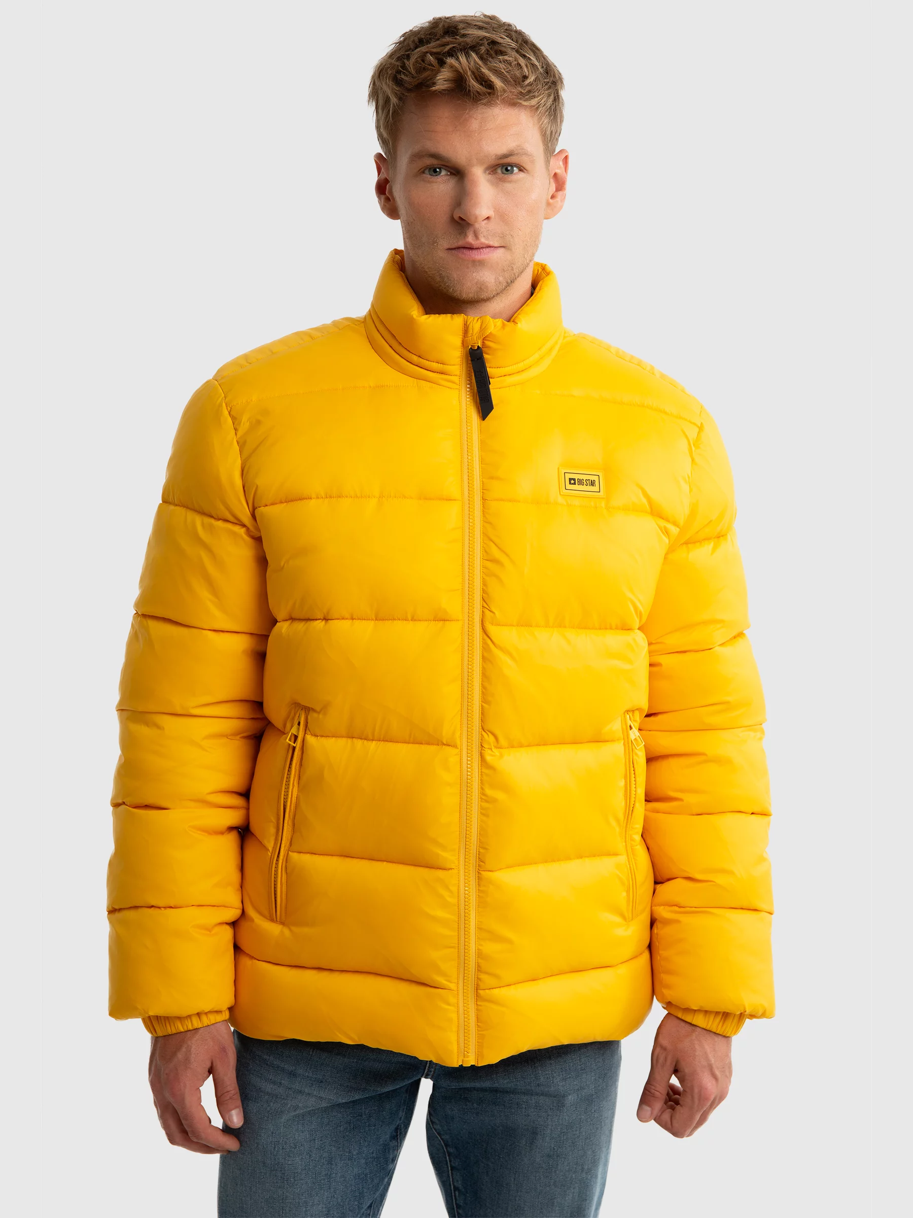 Kurtka męska z wypełnieniem żółta Jazlynn 201