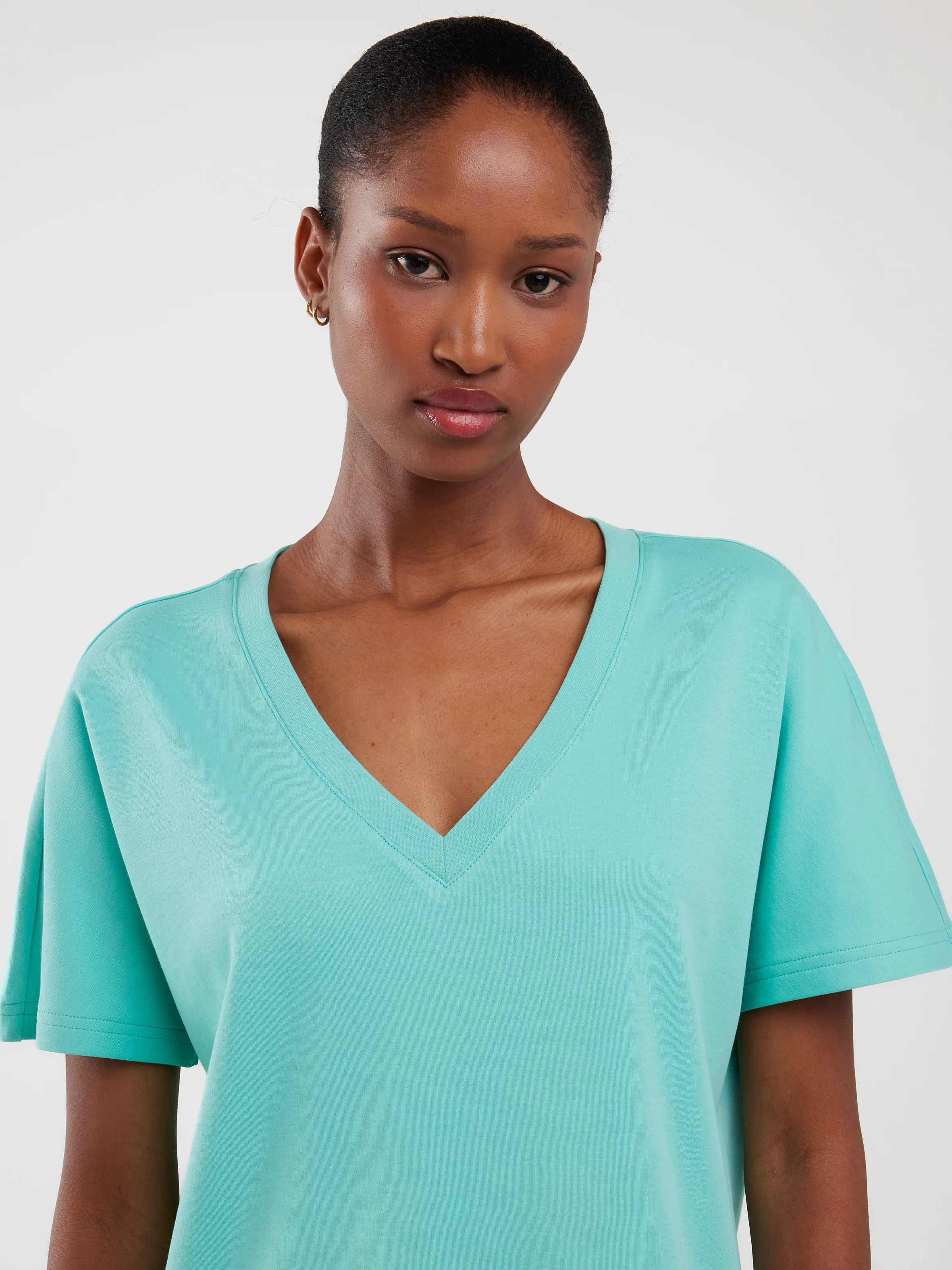 Sukienka damska bawełniana z krótkim rękawem turkusowa Zorkaya 302